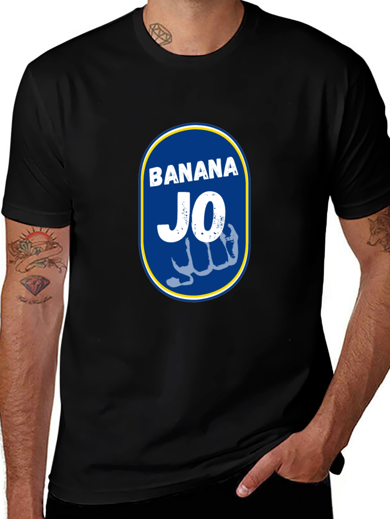 Banana Jo Graphic Tee - Black Cotton T-Shirt