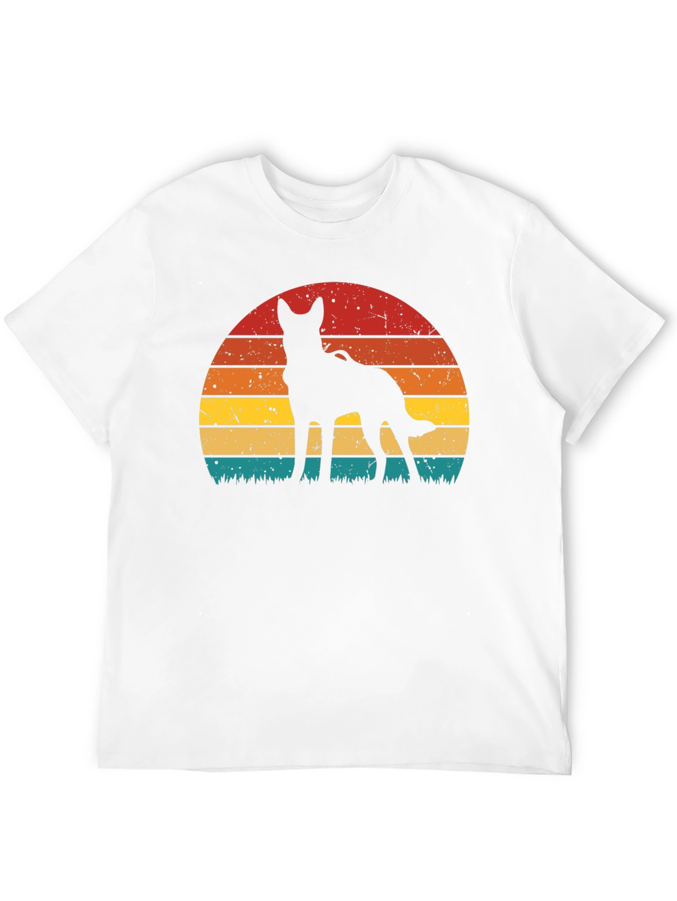 Dog Silhouette Sunset T-Shirt - Retro Style