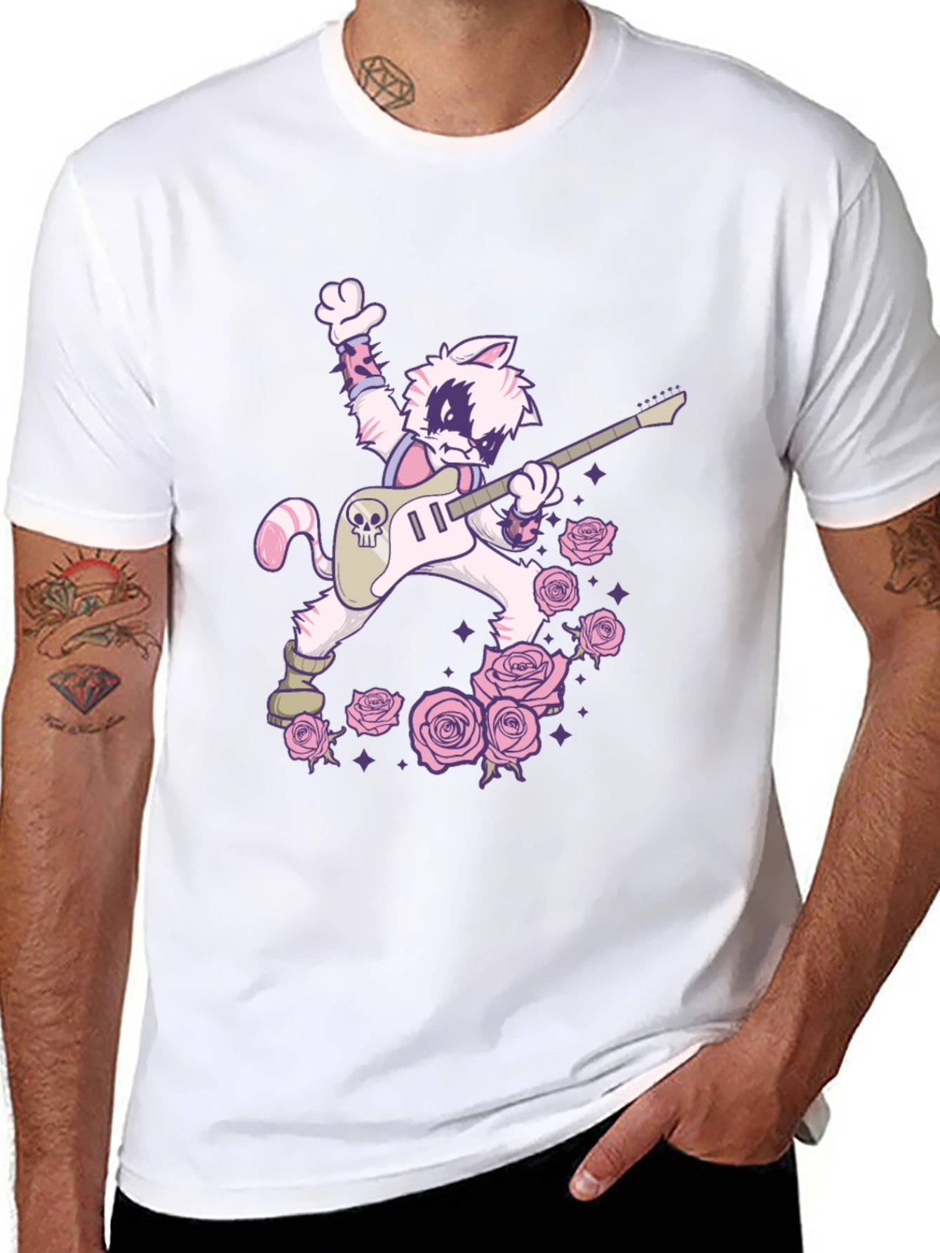 Rockstar Cat T-Shirt - Cool Graphic Tee