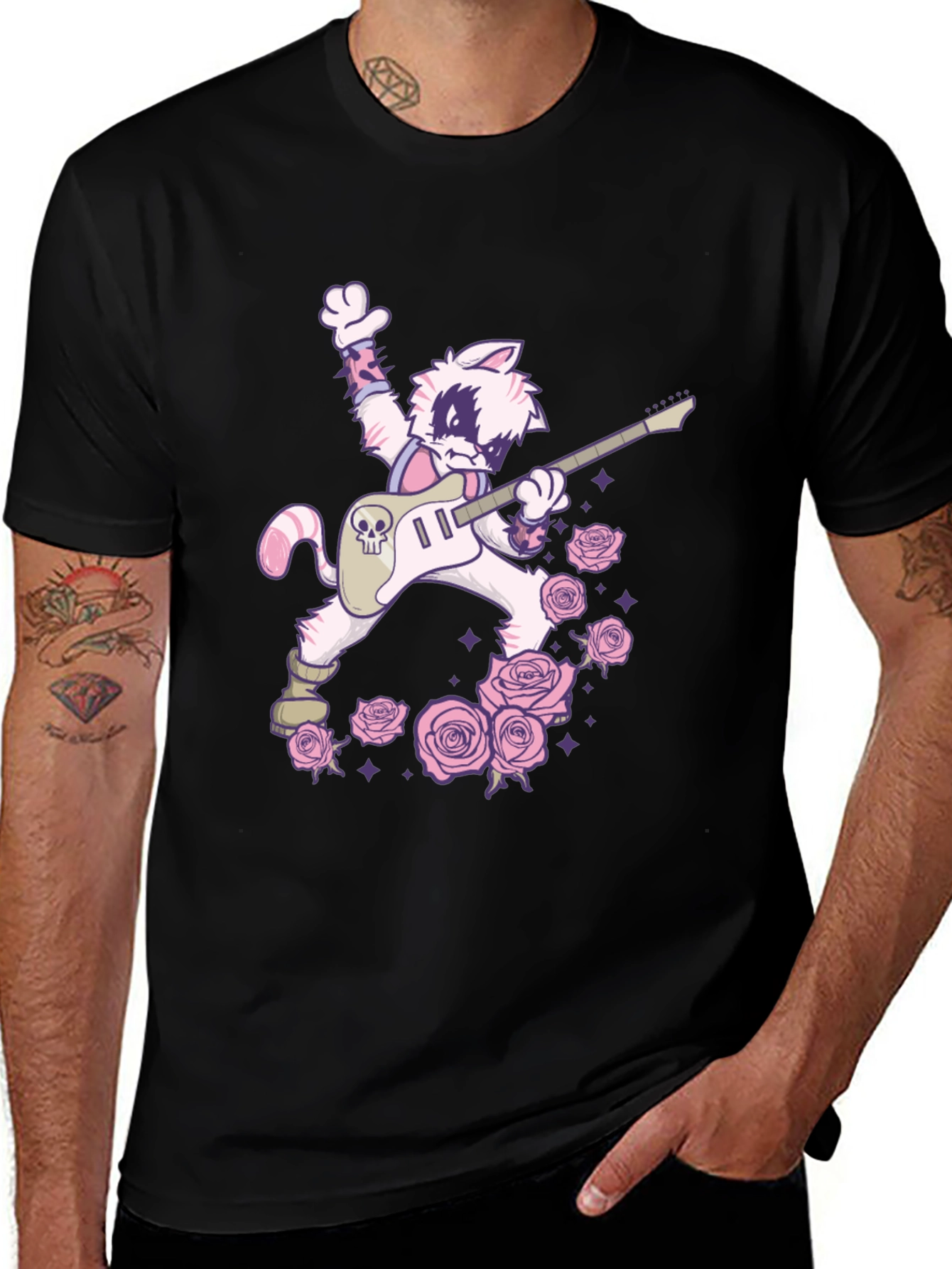 Rockstar Cat T-Shirt - Cool Graphic Tee