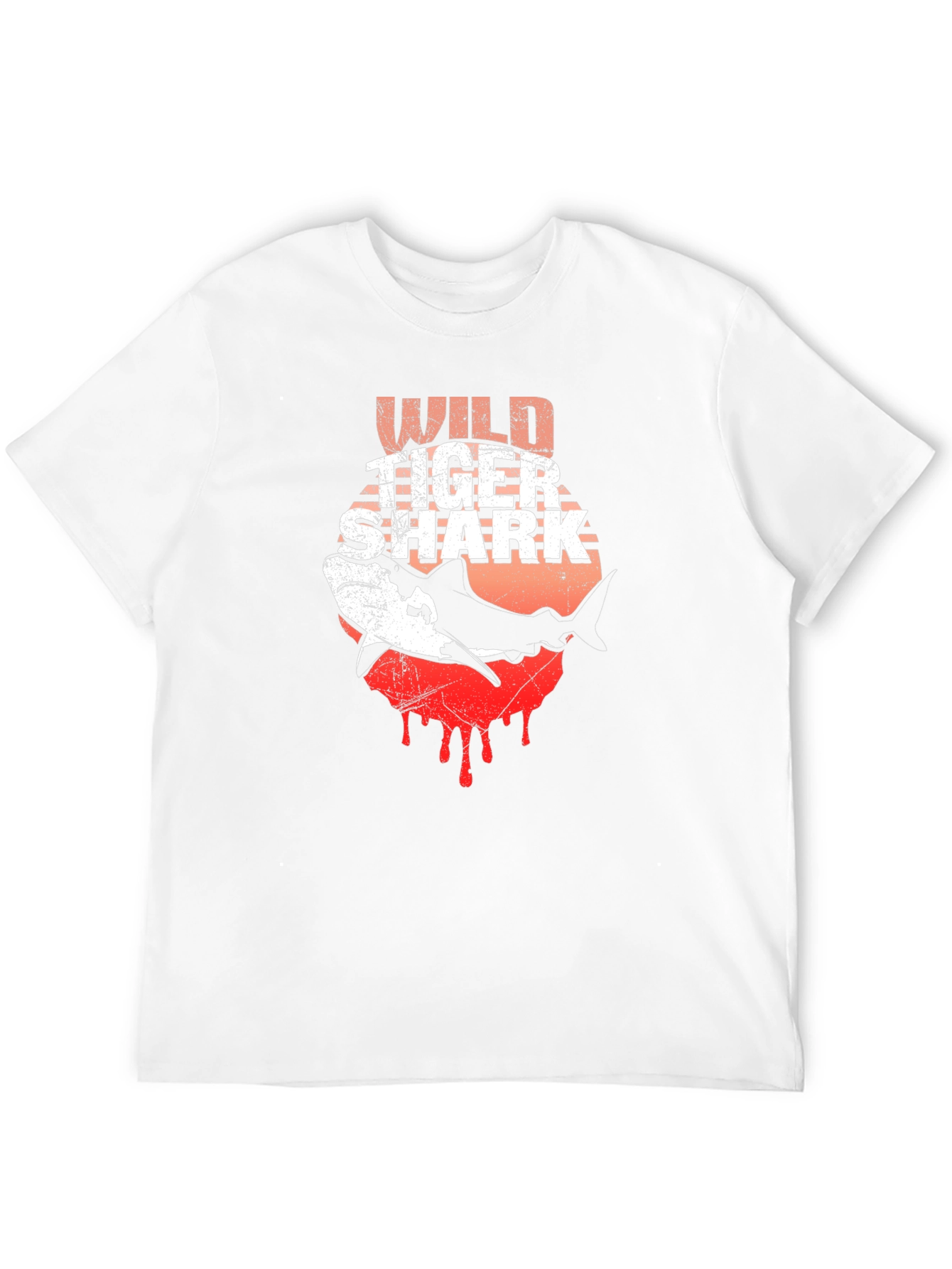 Wild Tiger Shark Graphic Tee - Black Cotton T-Shirt
