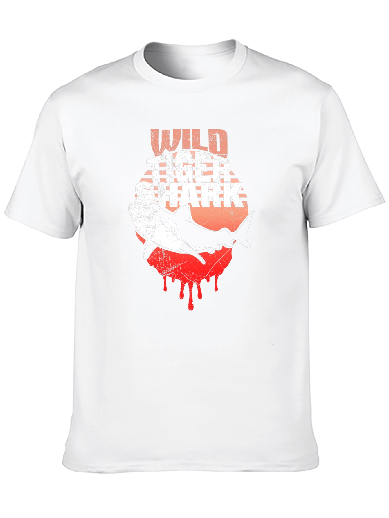 Wild Tiger Shark Graphic Tee - Black Cotton T-Shirt