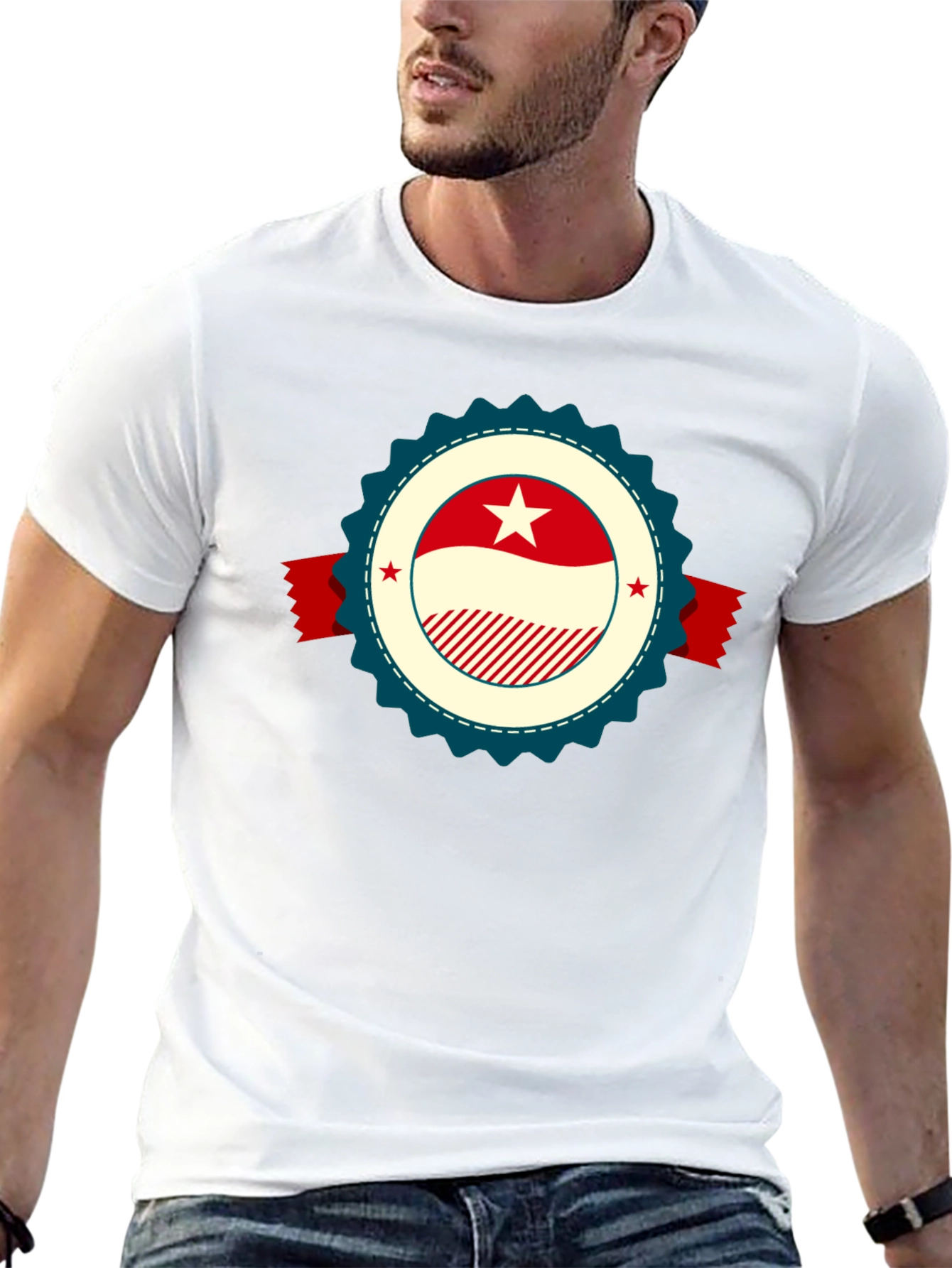 Retro Star Emblem Black T-Shirt
