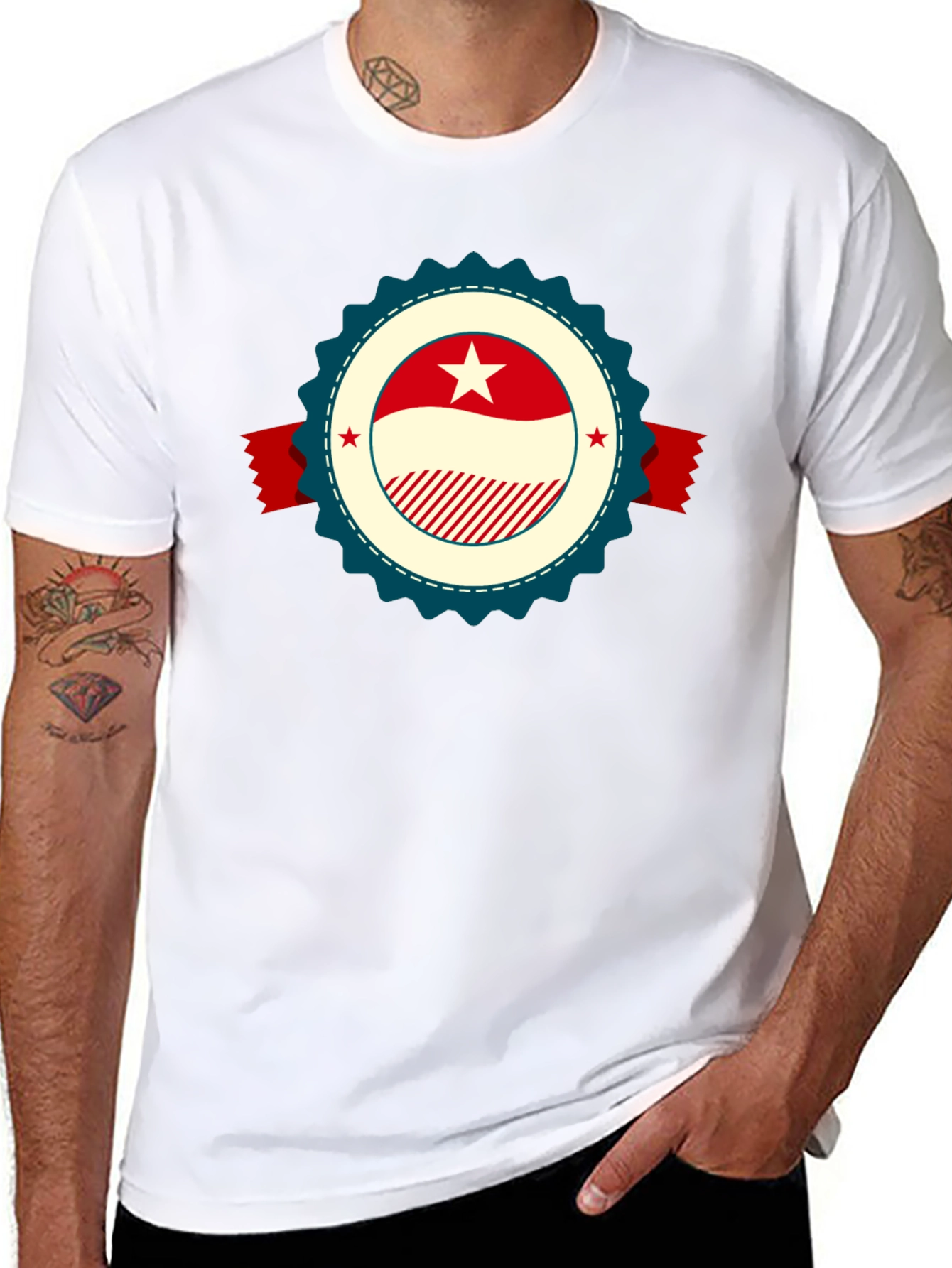 Retro Star Emblem Black T-Shirt