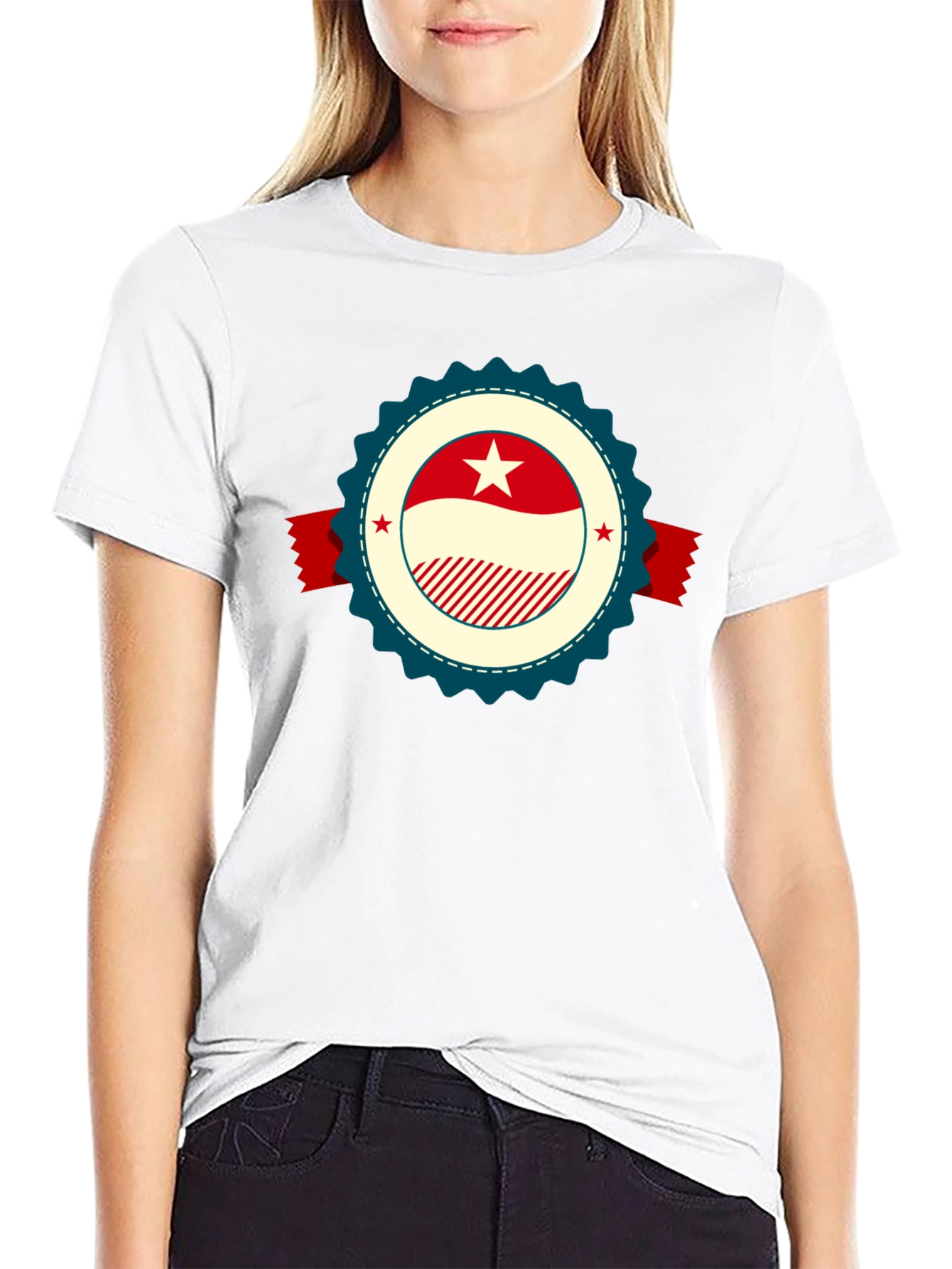 Retro Star Emblem Black T-Shirt