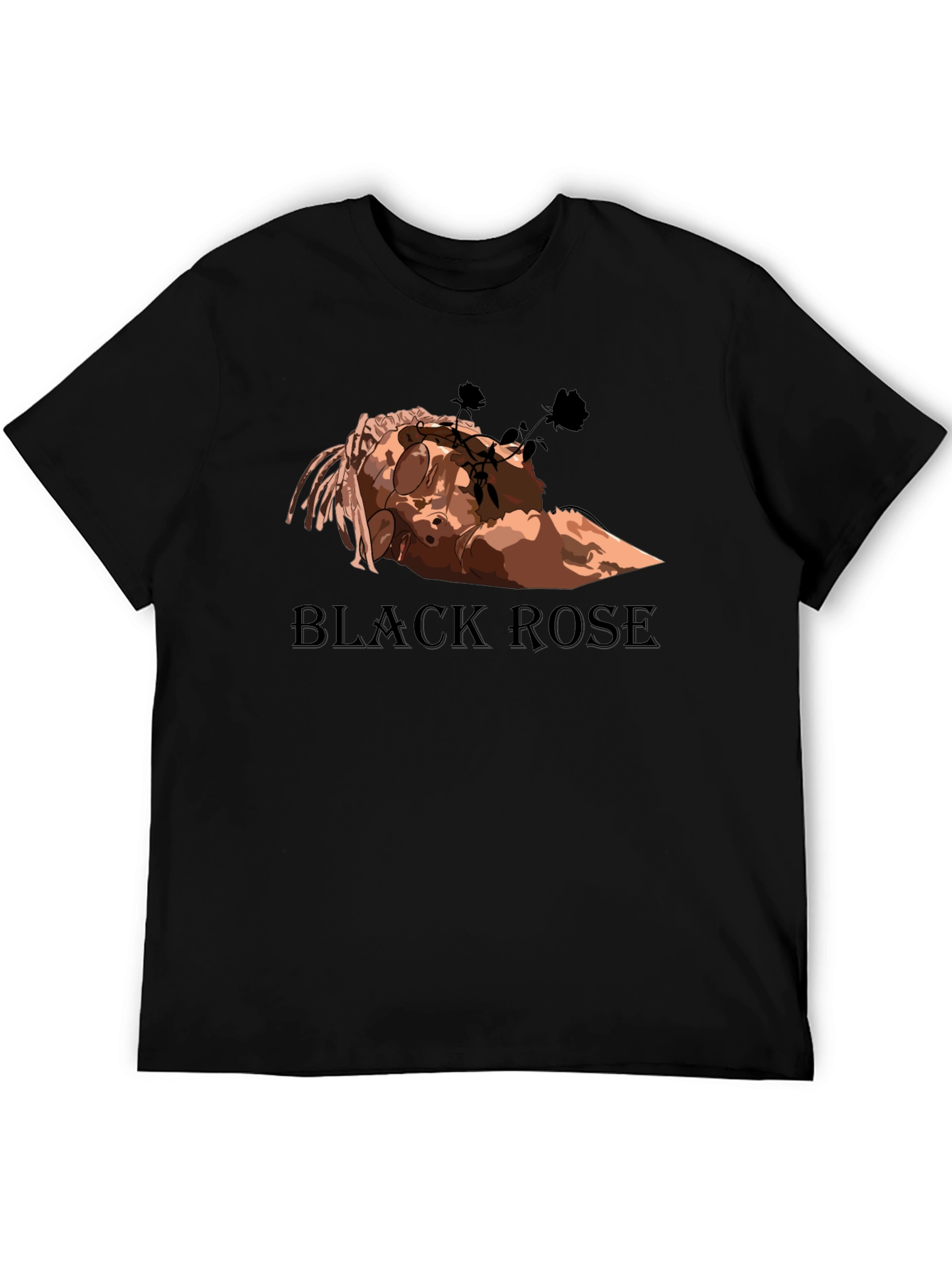 Black Rose Graphic Tee - Stylish Mens T-Shirt