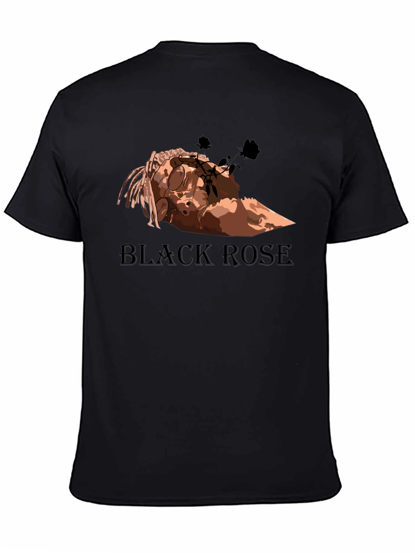 Black Rose Graphic Tee - Stylish Mens T-Shirt