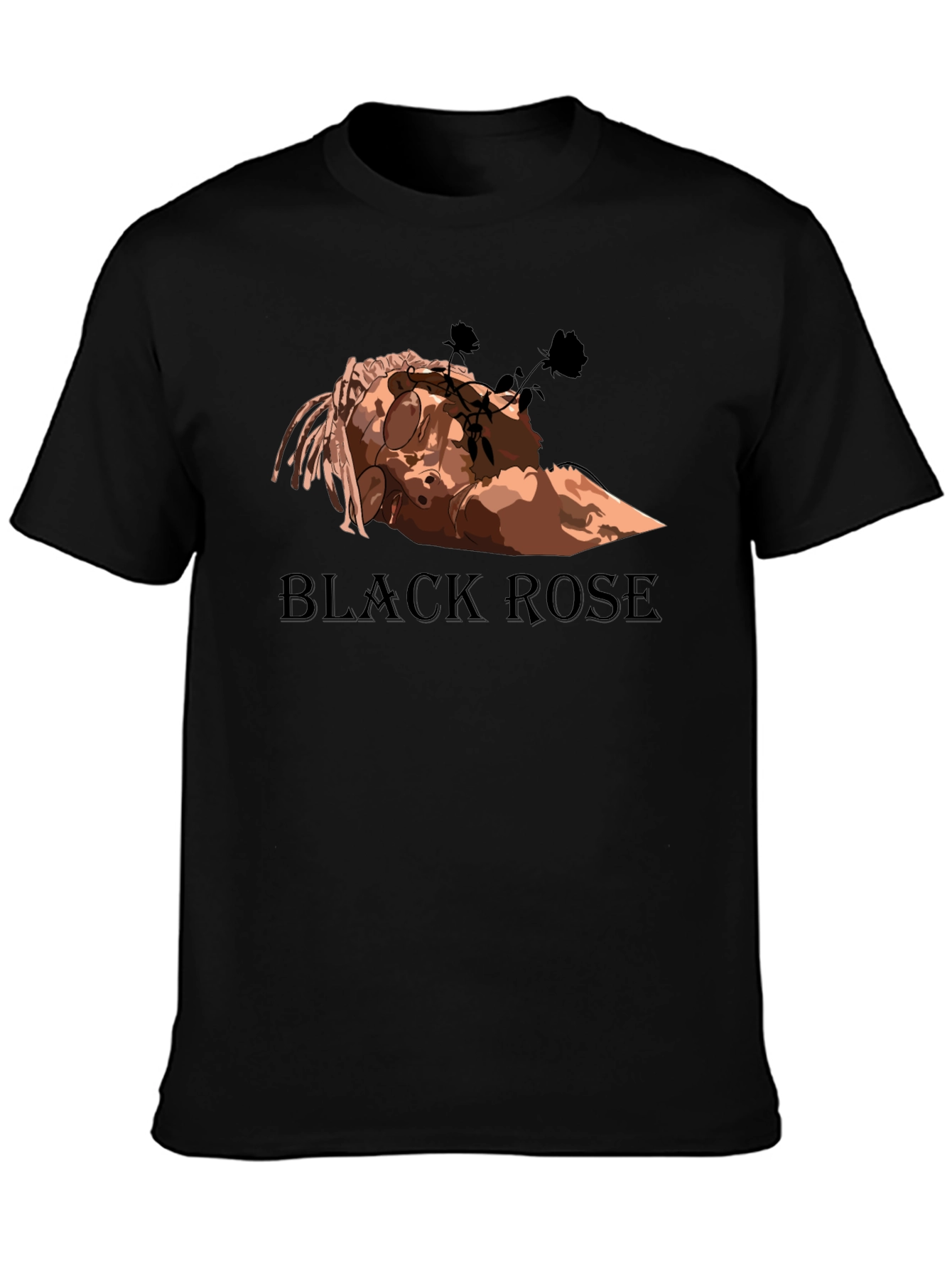 Black Rose Graphic Tee - Stylish Mens T-Shirt