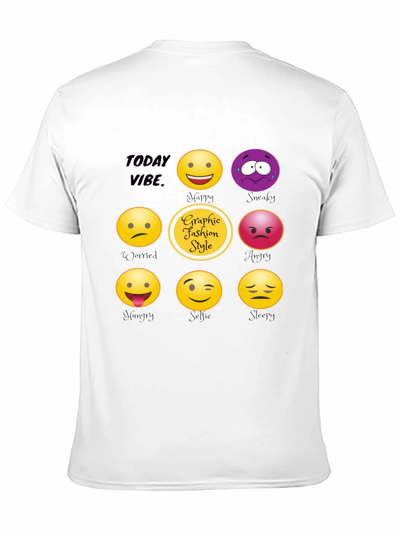 Today Vibe Emoji Graphic Style T-Shirt