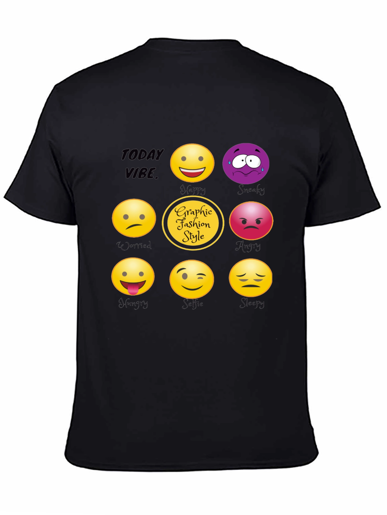 Today Vibe Emoji Graphic Style T-Shirt