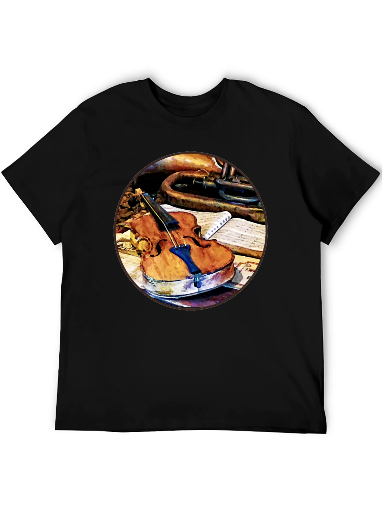 Violin and Trumpet Graphic T-Shirt