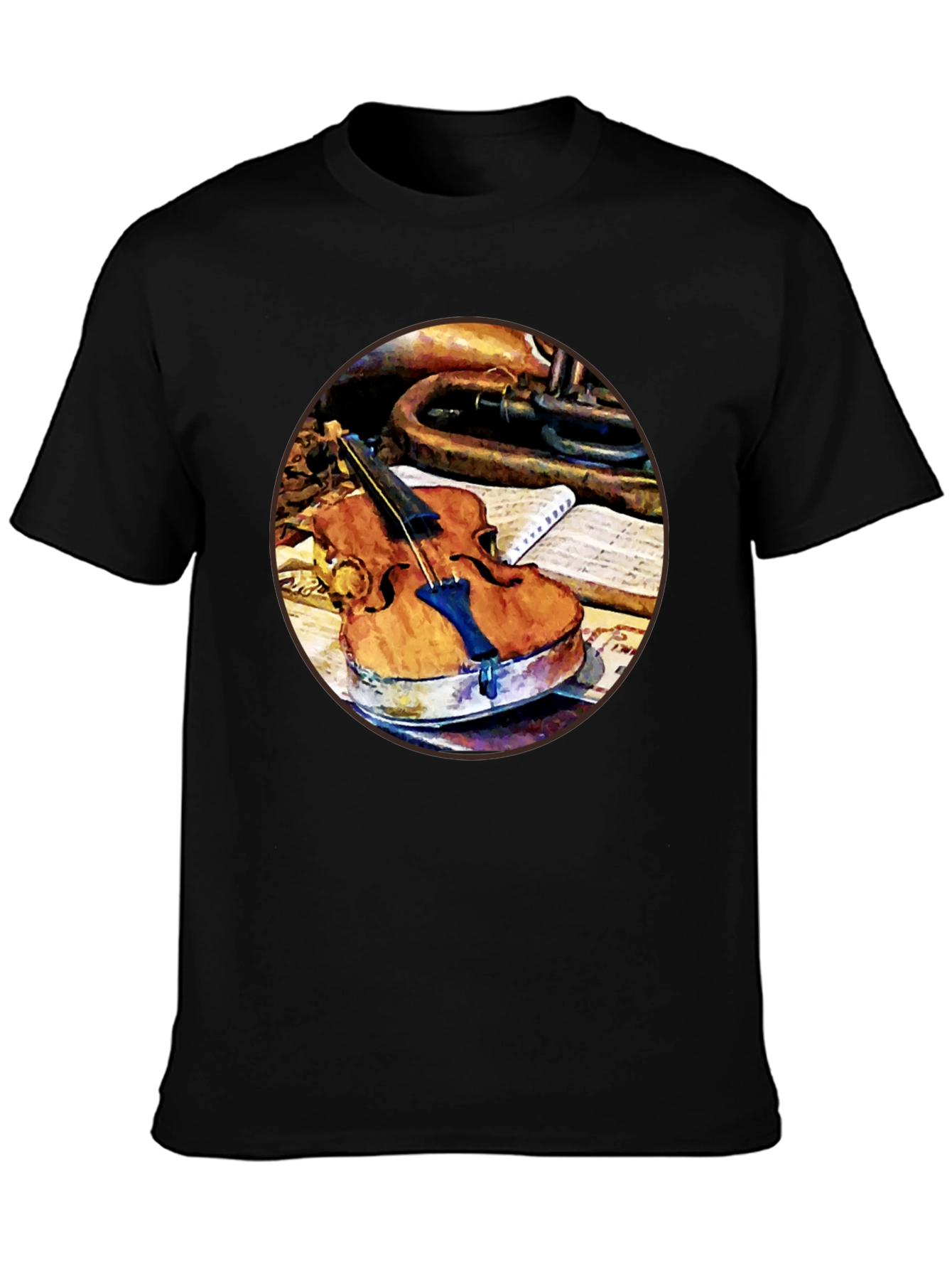 Violin and Trumpet Graphic T-Shirt