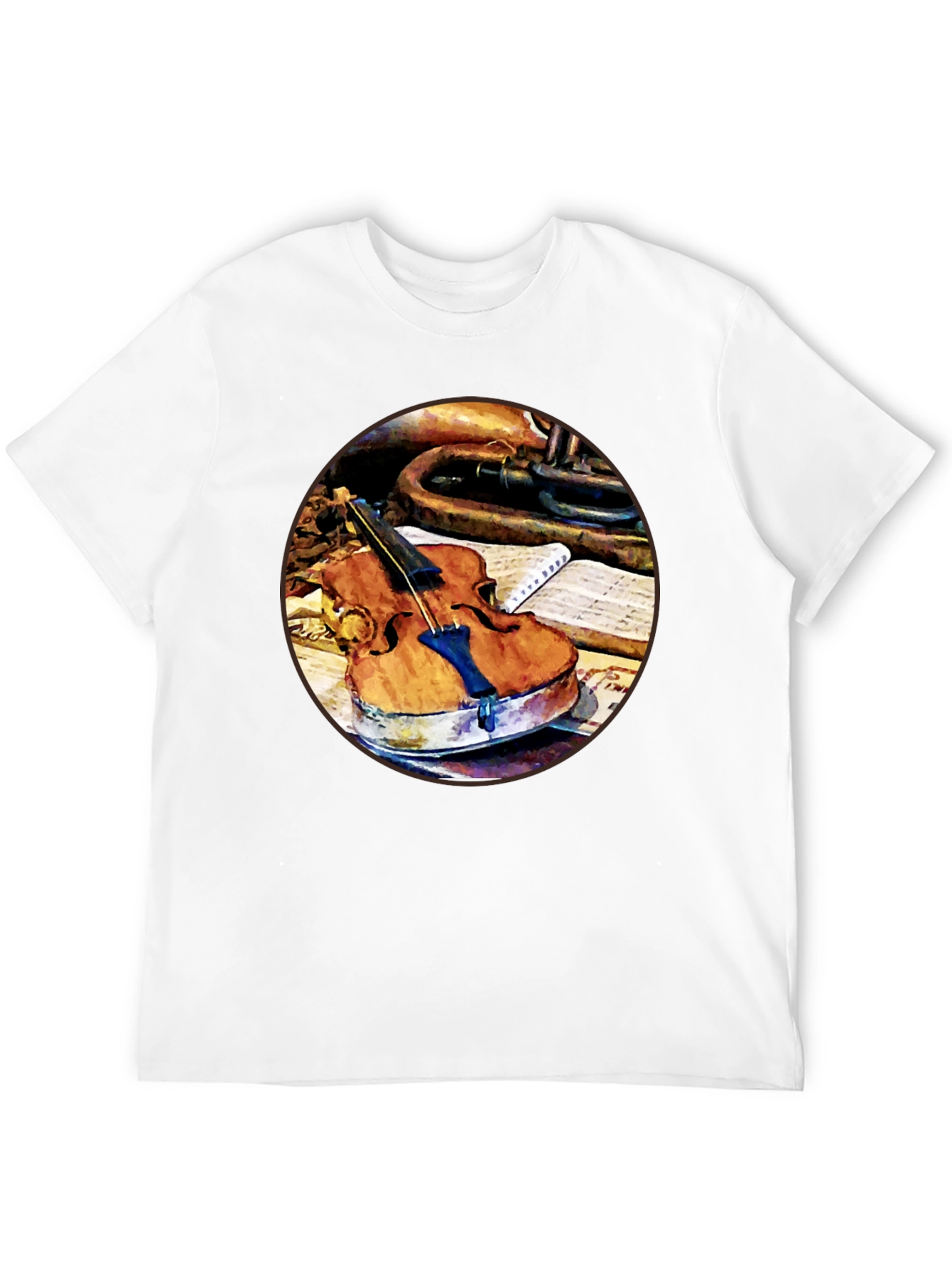Violin and Trumpet Graphic T-Shirt