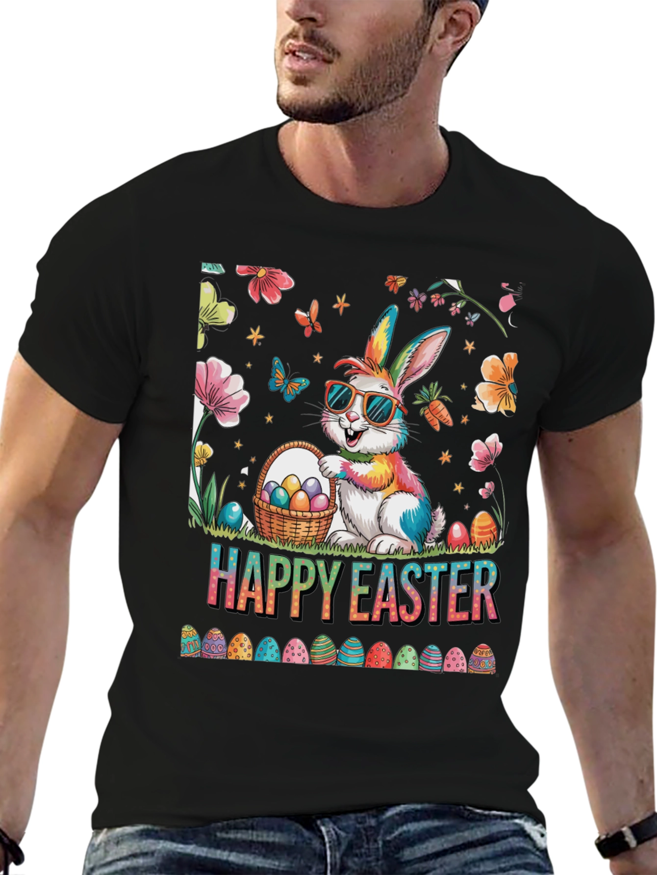 Happy Easter Bunny T-Shirt - Festive Holiday Apparel