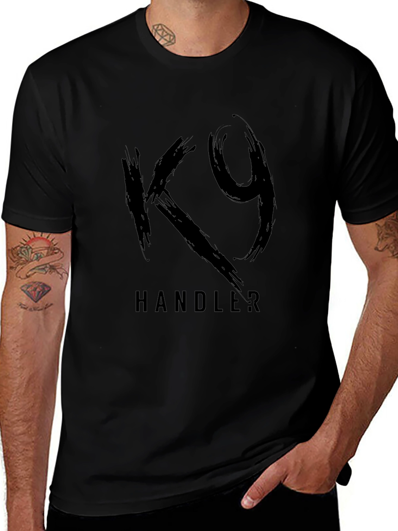 K9 Handler Black Graphic Tee