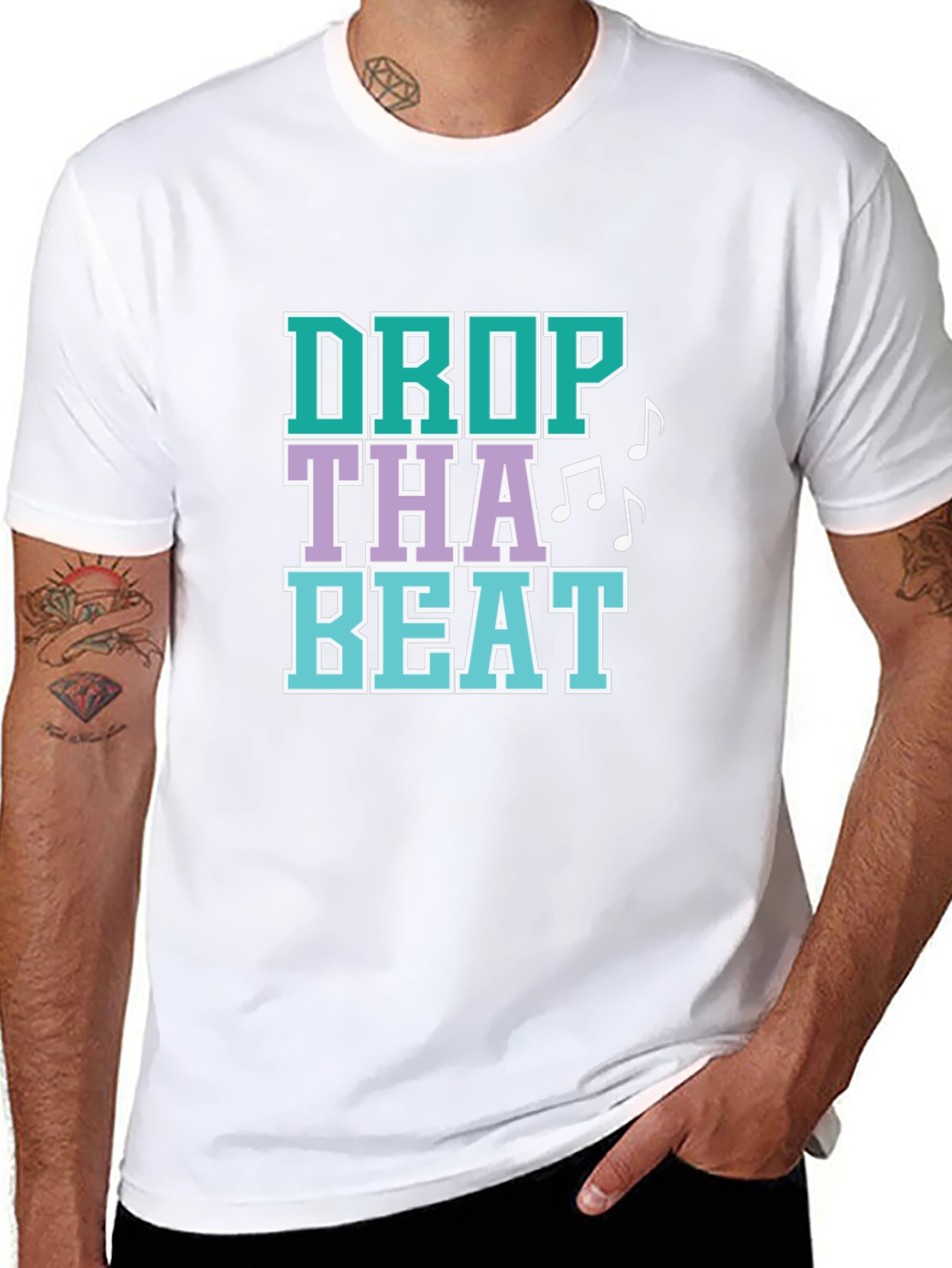 Drop That Beat Graphic Tee - Black Cotton