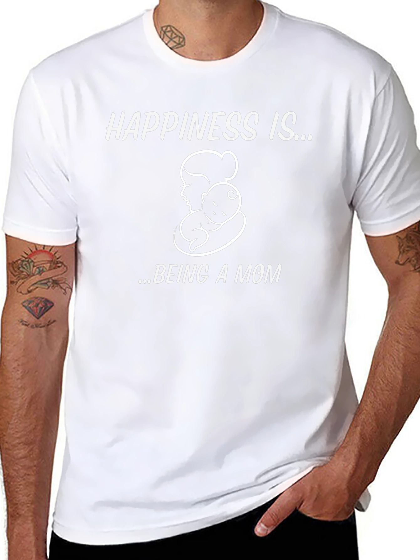 Happiness is... Being a Mom T-Shirt - Black