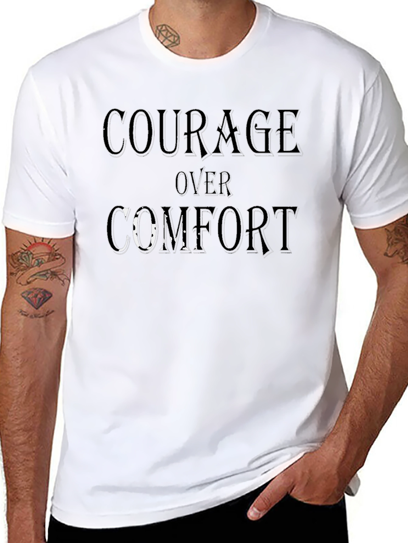 Courage Over Comfort Graphic Print T-Shirt
