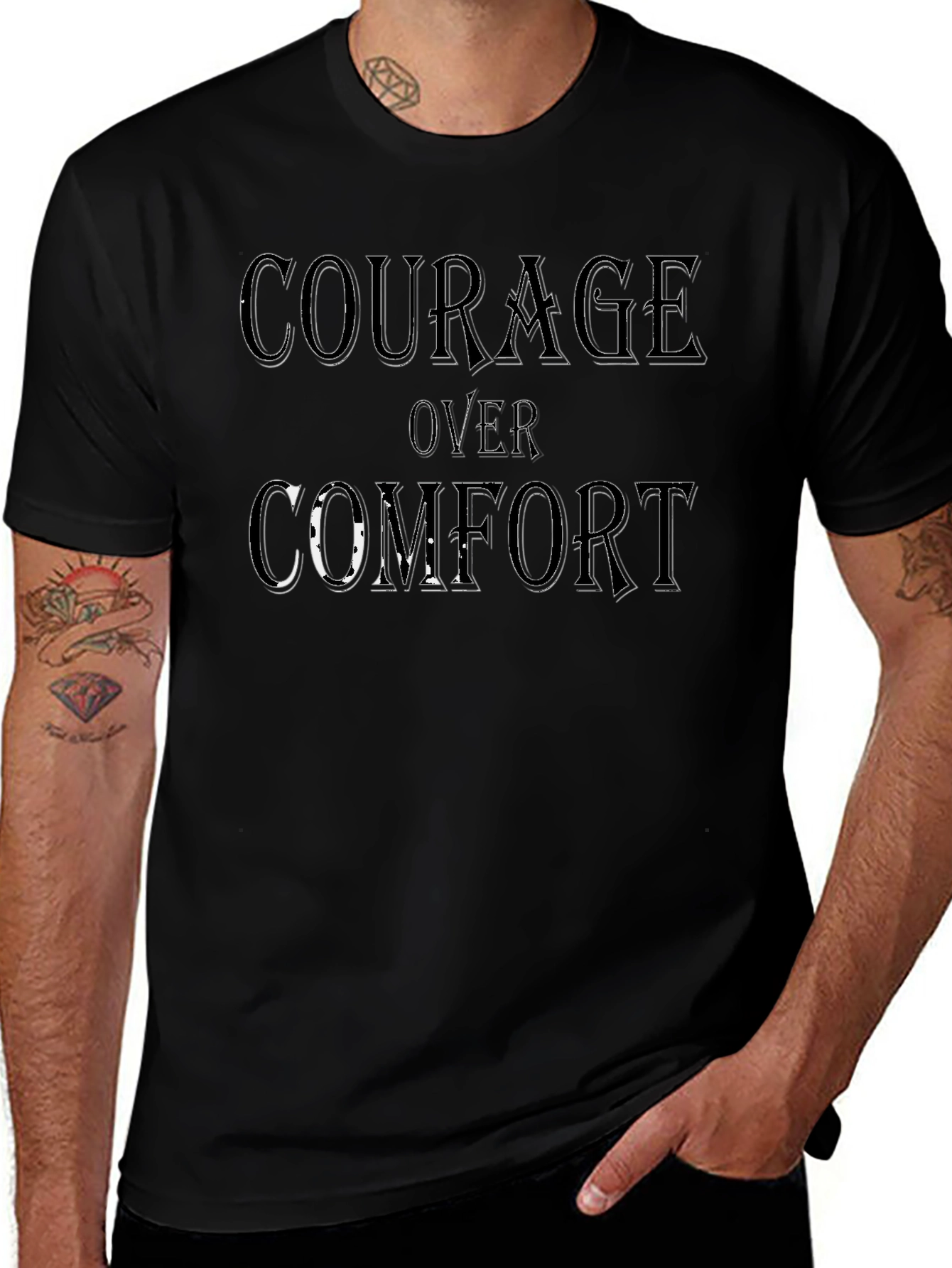 Courage Over Comfort Graphic Print T-Shirt