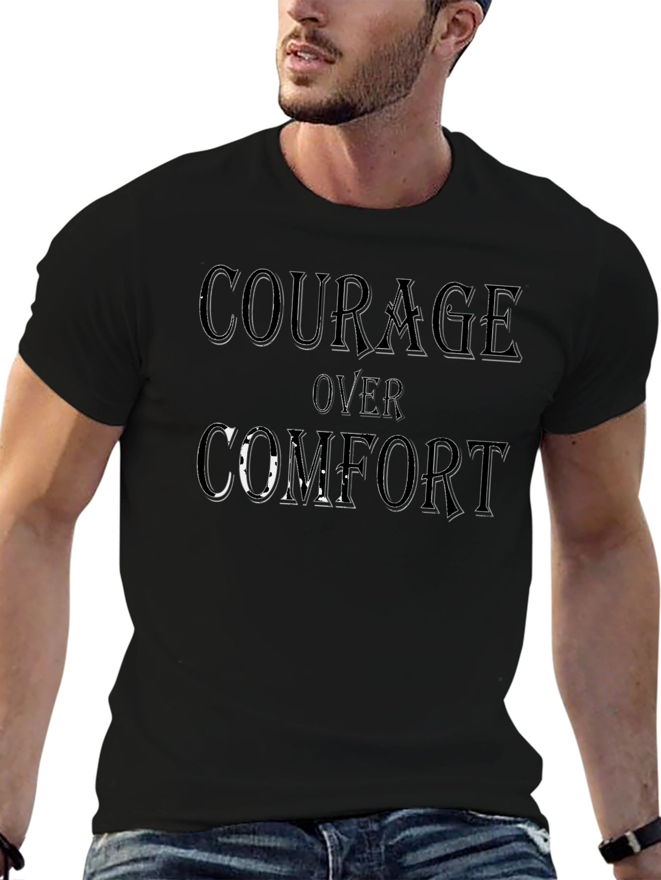 Courage Over Comfort Graphic Print T-Shirt