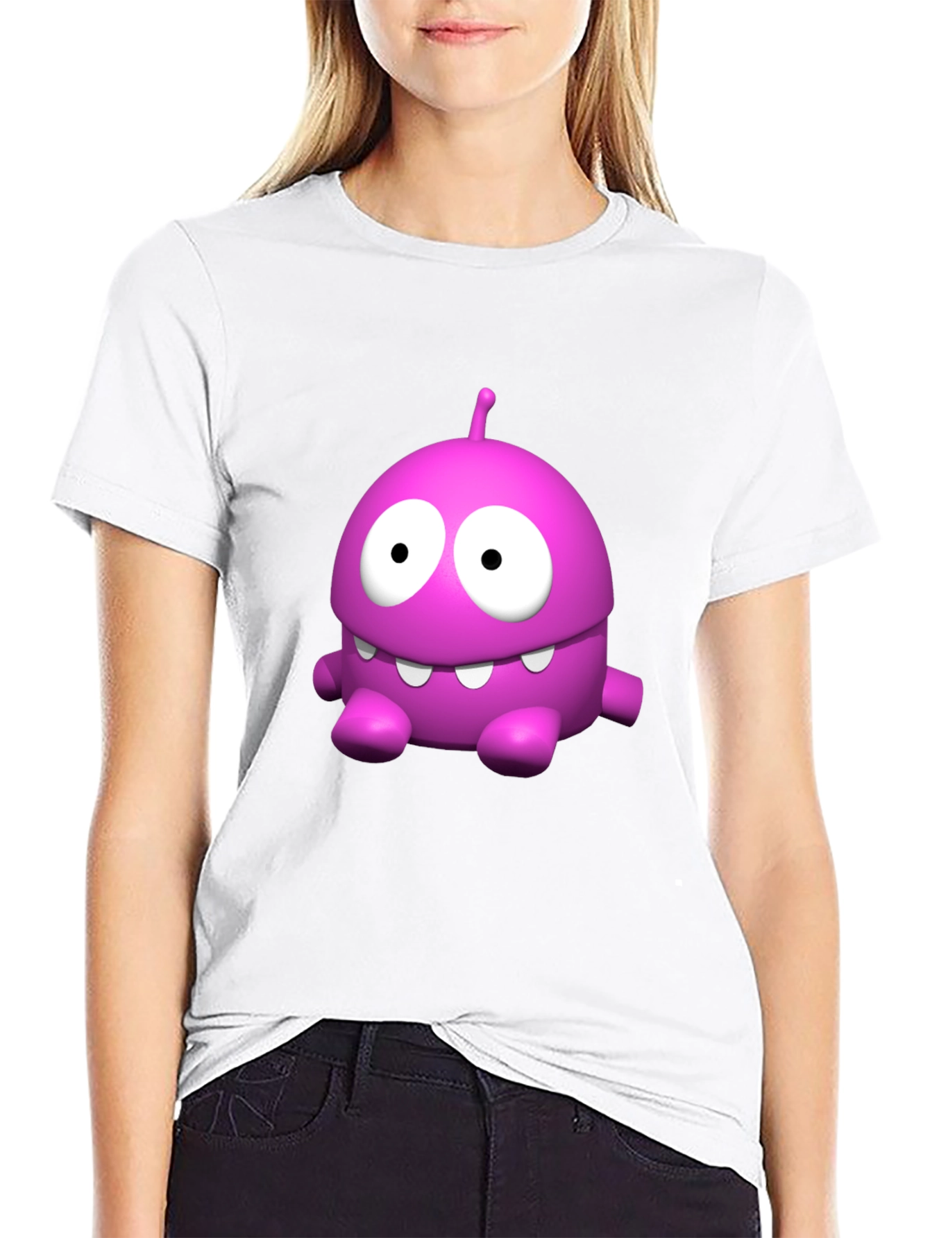 Funny Pink Monster Graphic T-Shirt