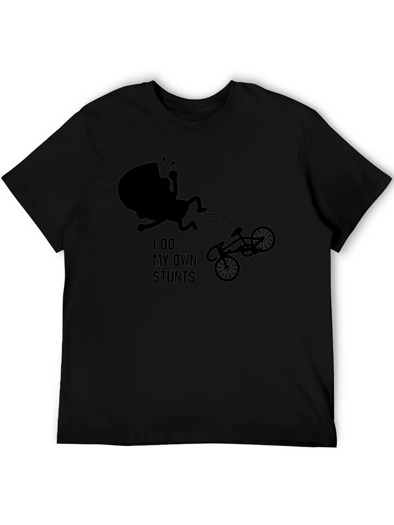 I Do My Own Stunts Black Graphic Tee