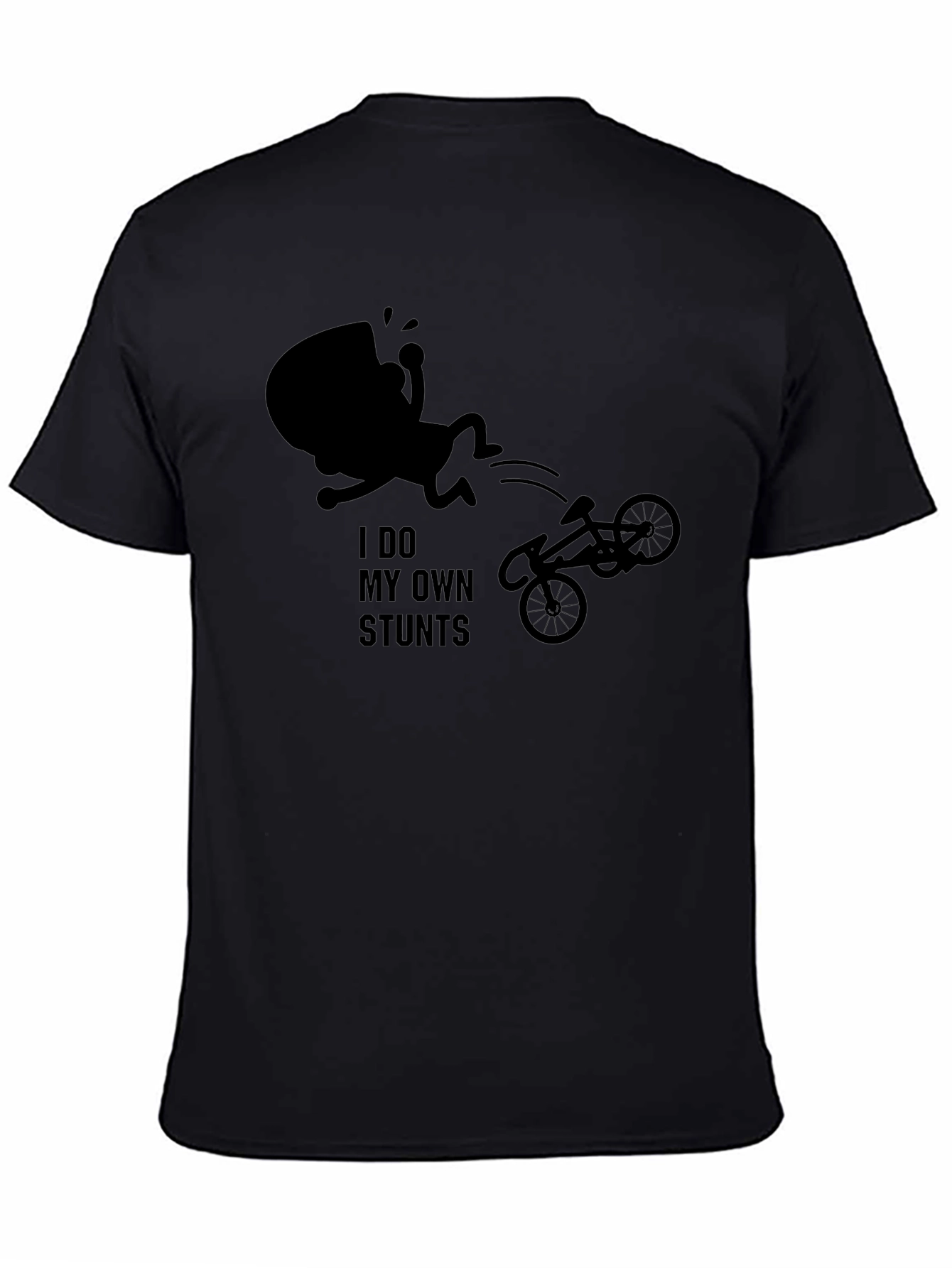 I Do My Own Stunts Black Graphic Tee