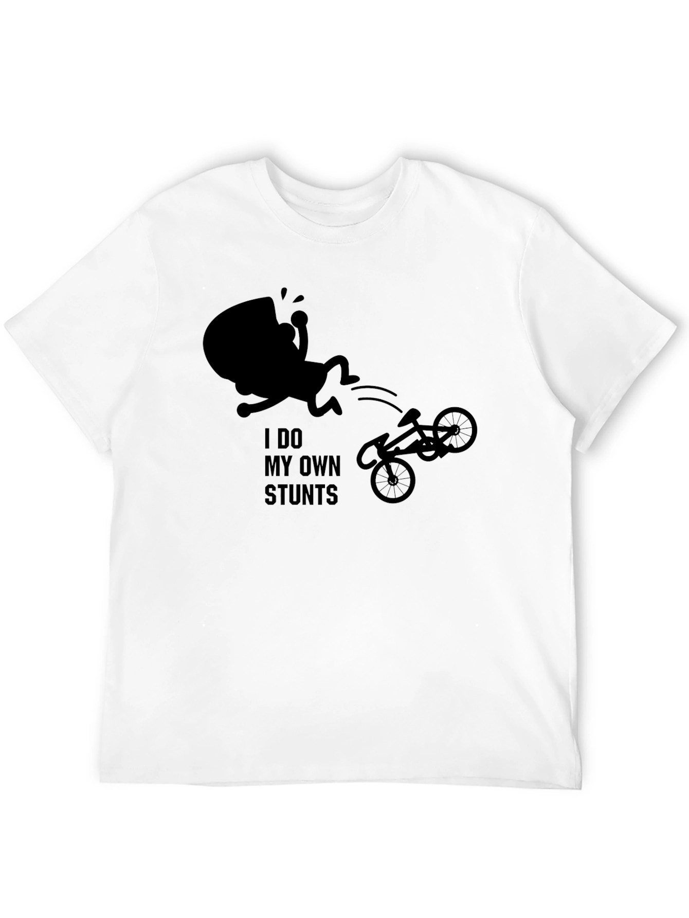 I Do My Own Stunts Black Graphic Tee
