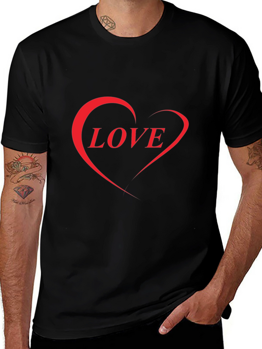 Love Heart Graphic Black T-Shirt - Stylish Casual Wear