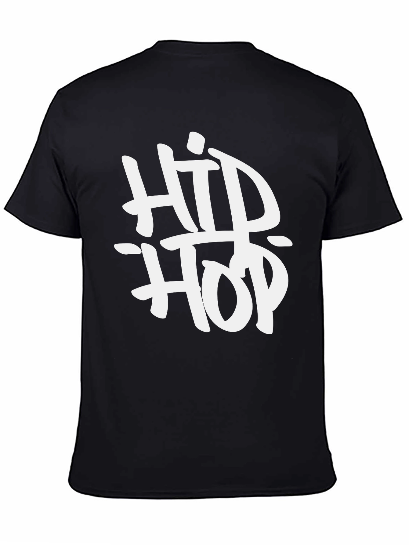 Hip Hop Graphic T-Shirt - Black Casual Tee