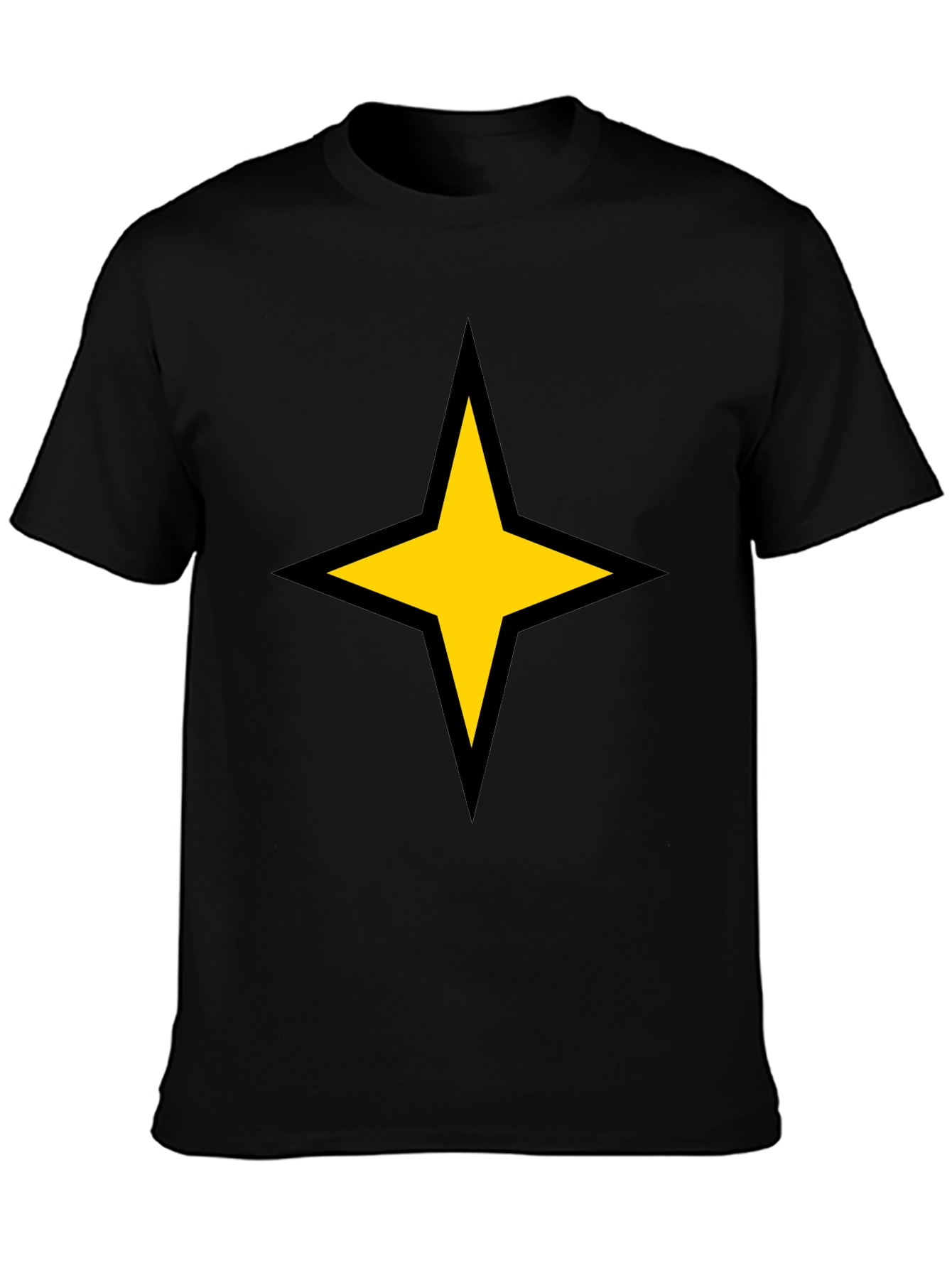 Bold Star Graphic Tee - Black Cotton Blend