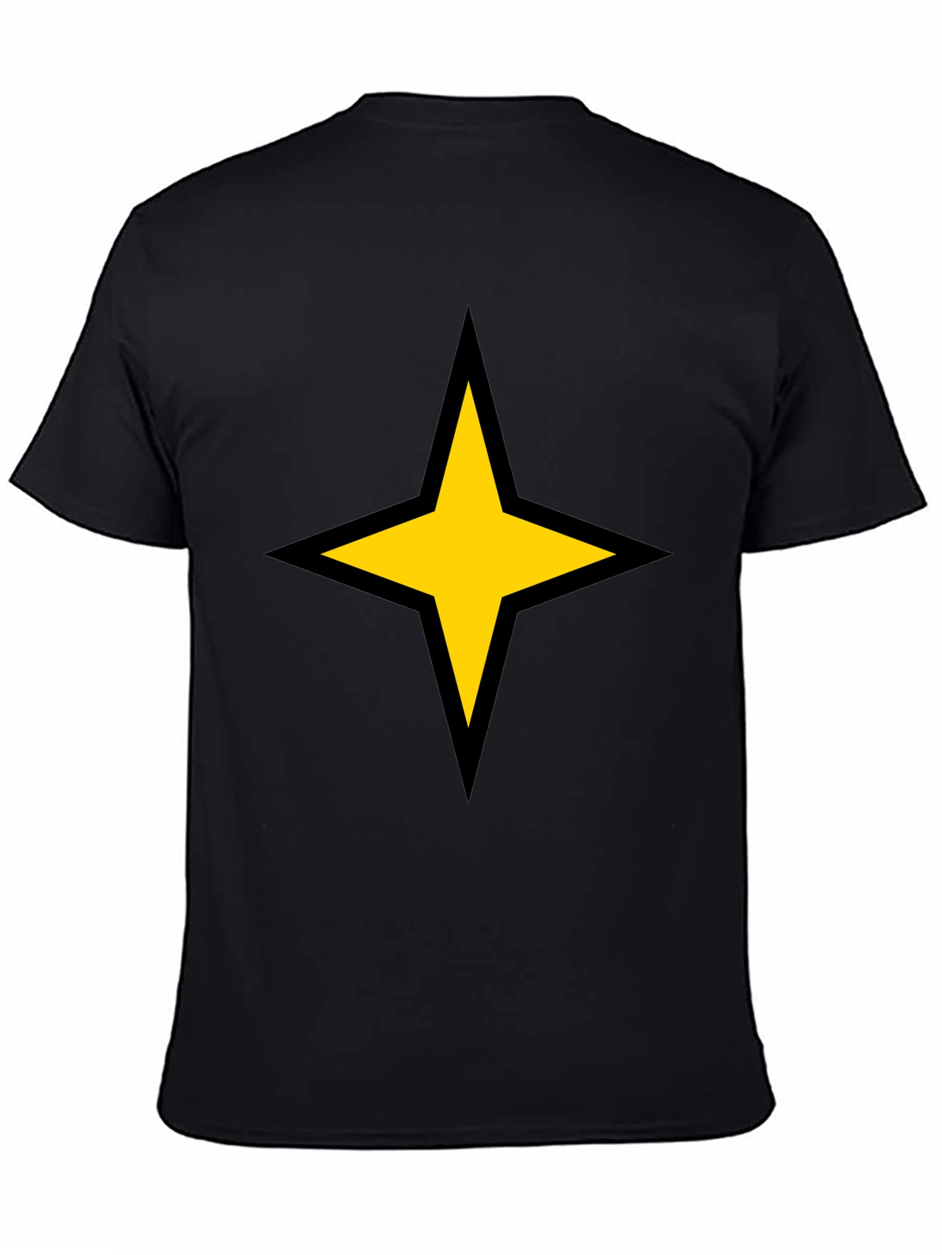 Bold Star Graphic Tee - Black Cotton Blend