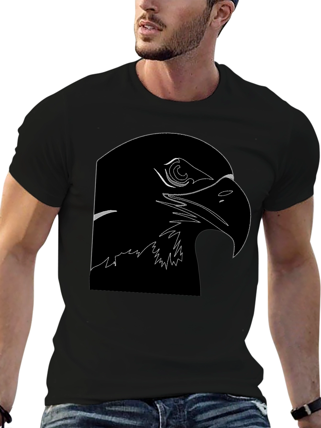 Eagle Outline Black T-Shirt