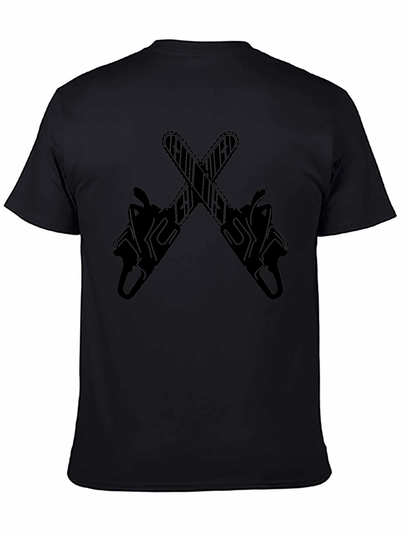 Chainsaw Graphic Tee - Bold Black Design