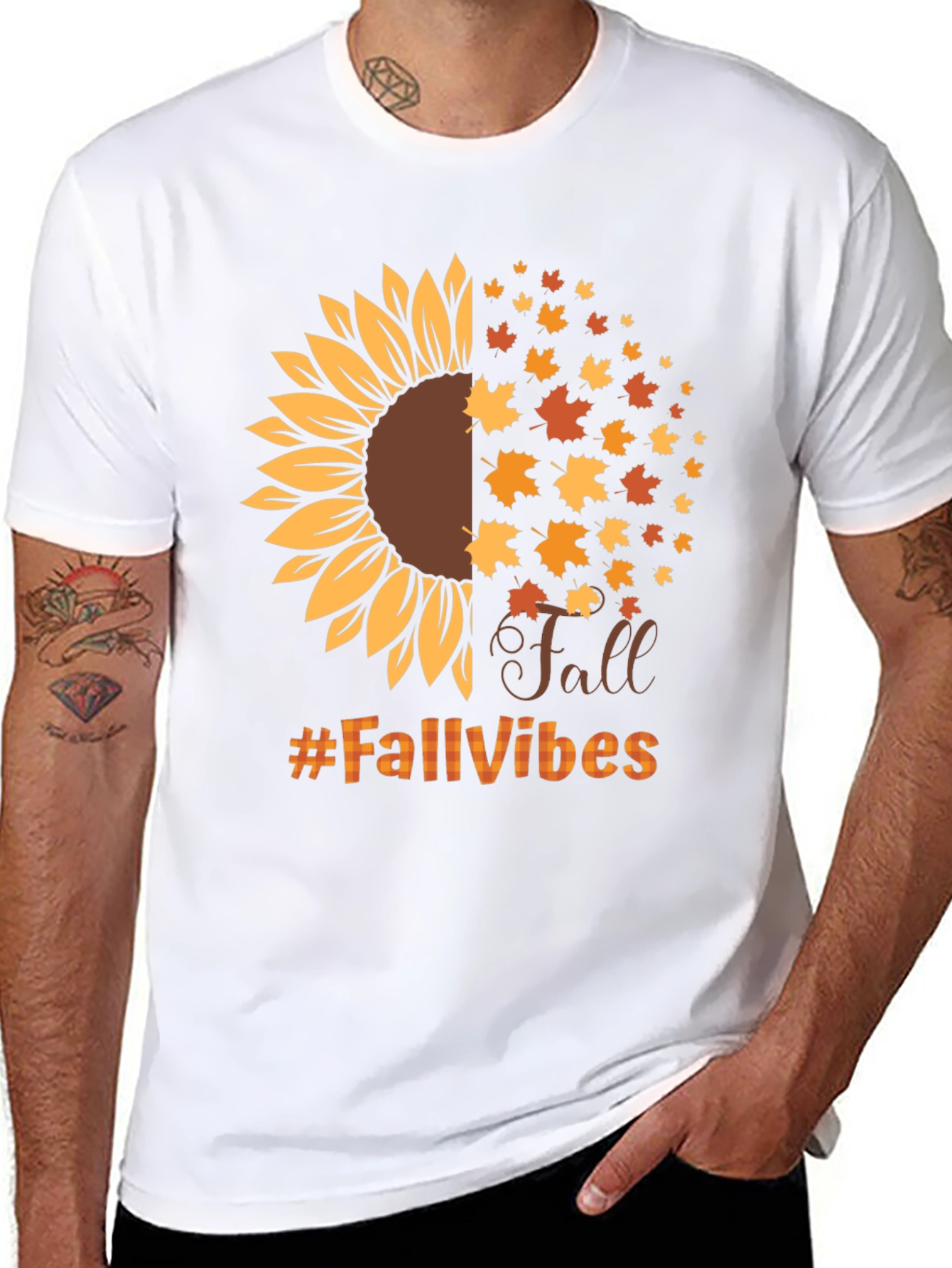 Fall Vibes Sunflower Graphic T-Shirt