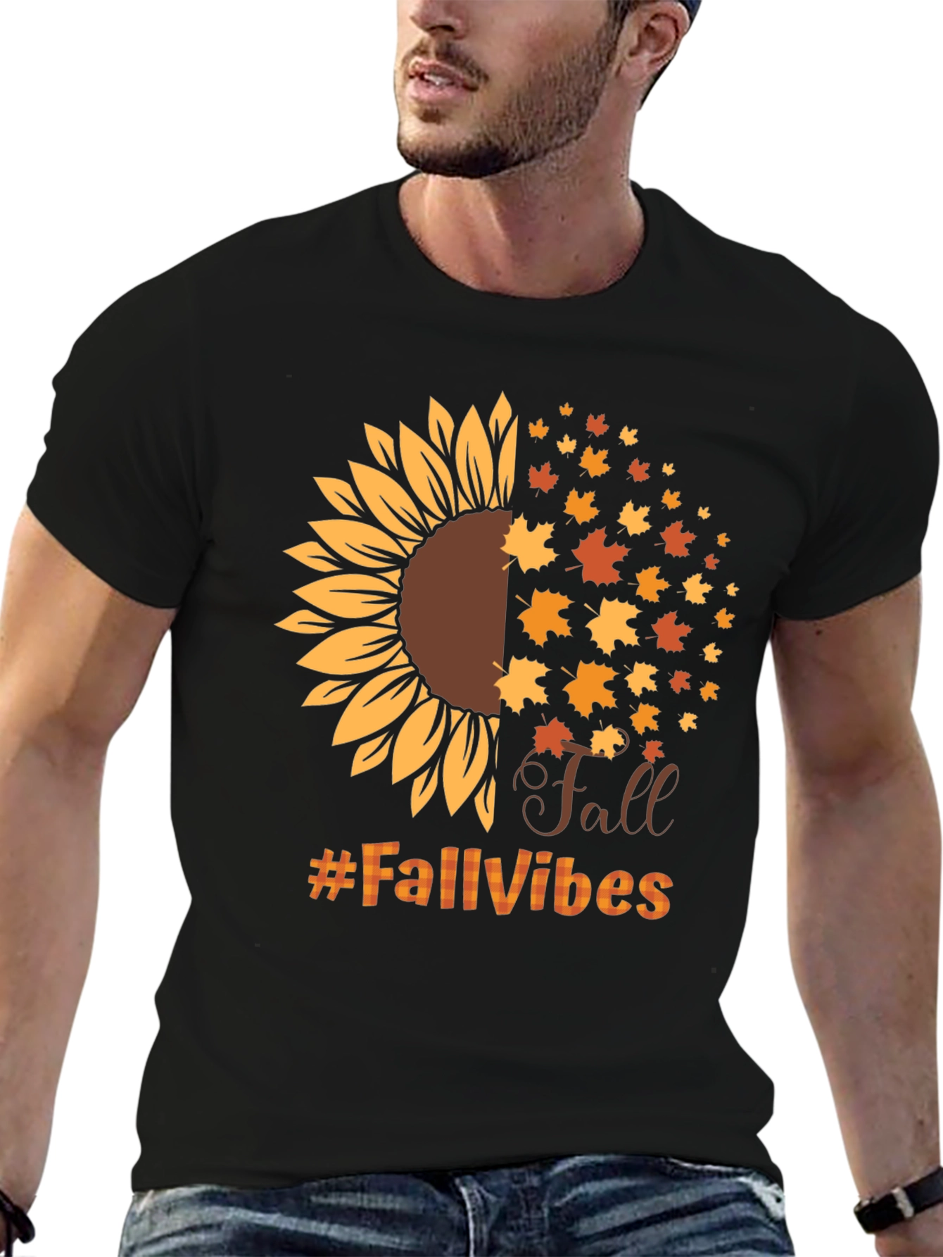 Fall Vibes Sunflower Graphic T-Shirt
