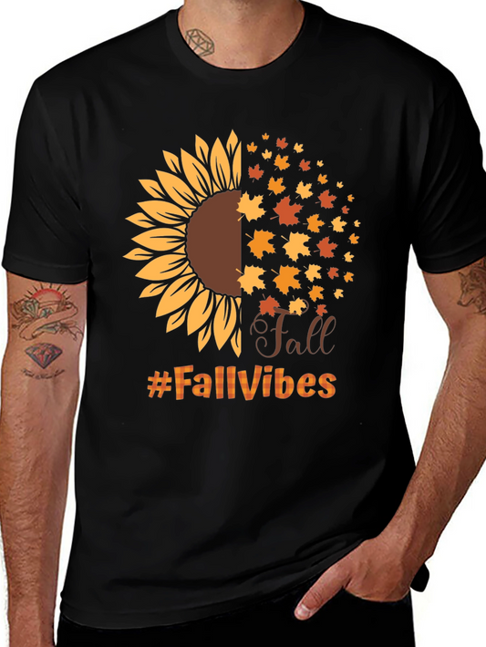 Fall Vibes Sunflower Graphic T-Shirt
