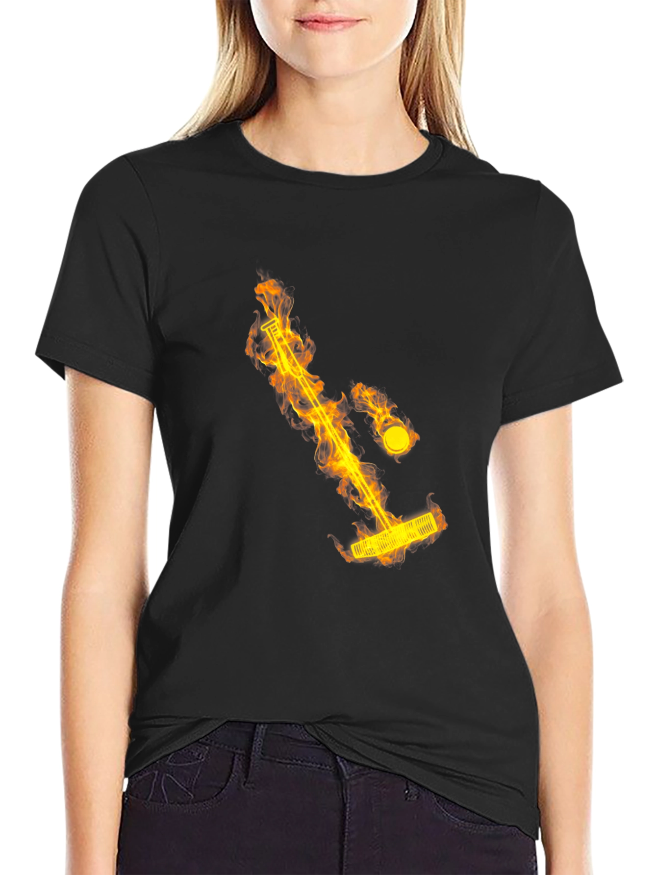Flaming Mini Golf Tee Shirt - Unique Design