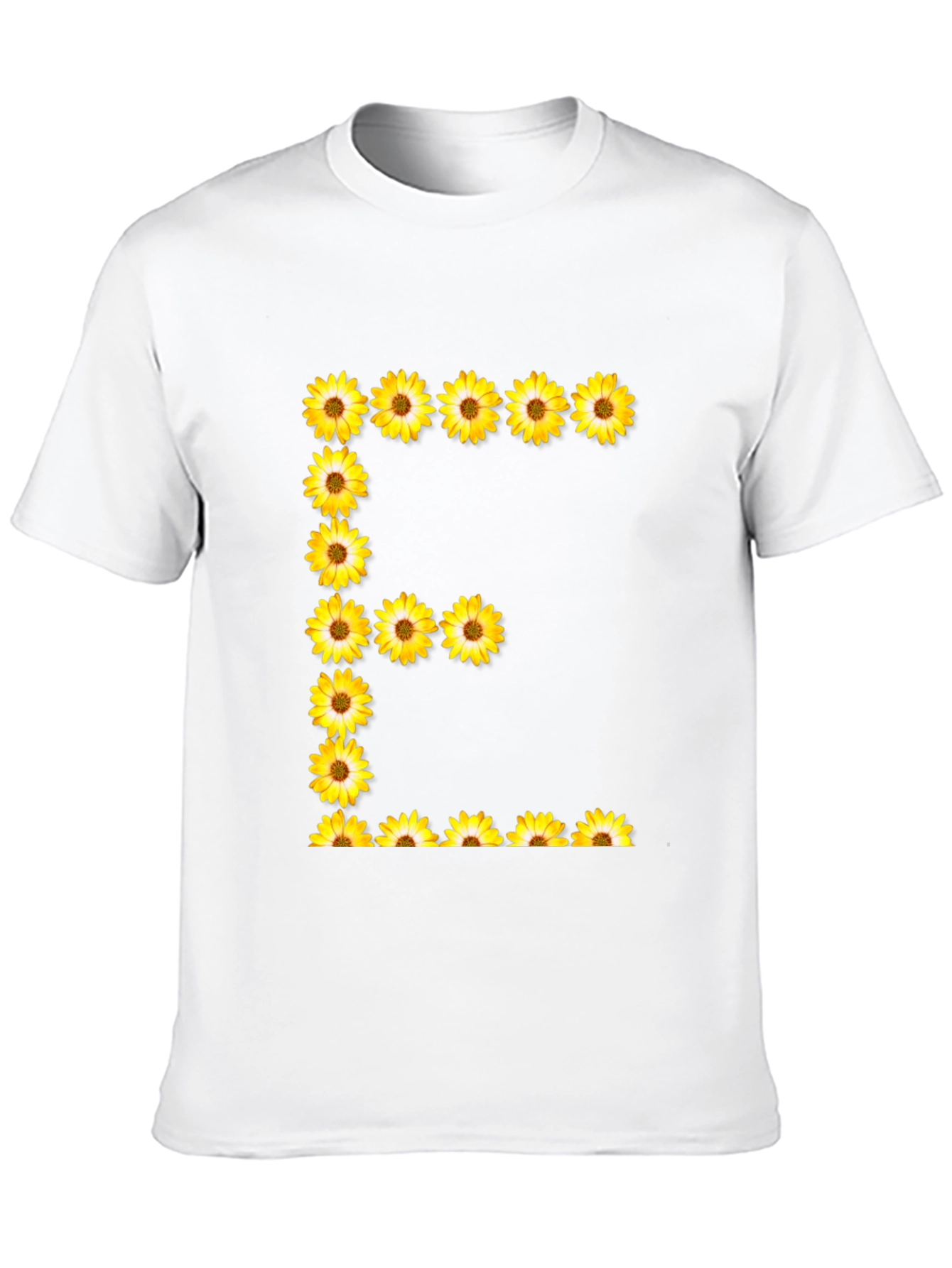 Sunflower Letter E Black T-Shirt