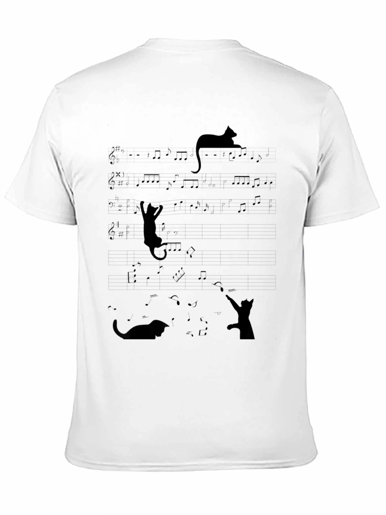 Cat Music Notes T-Shirt