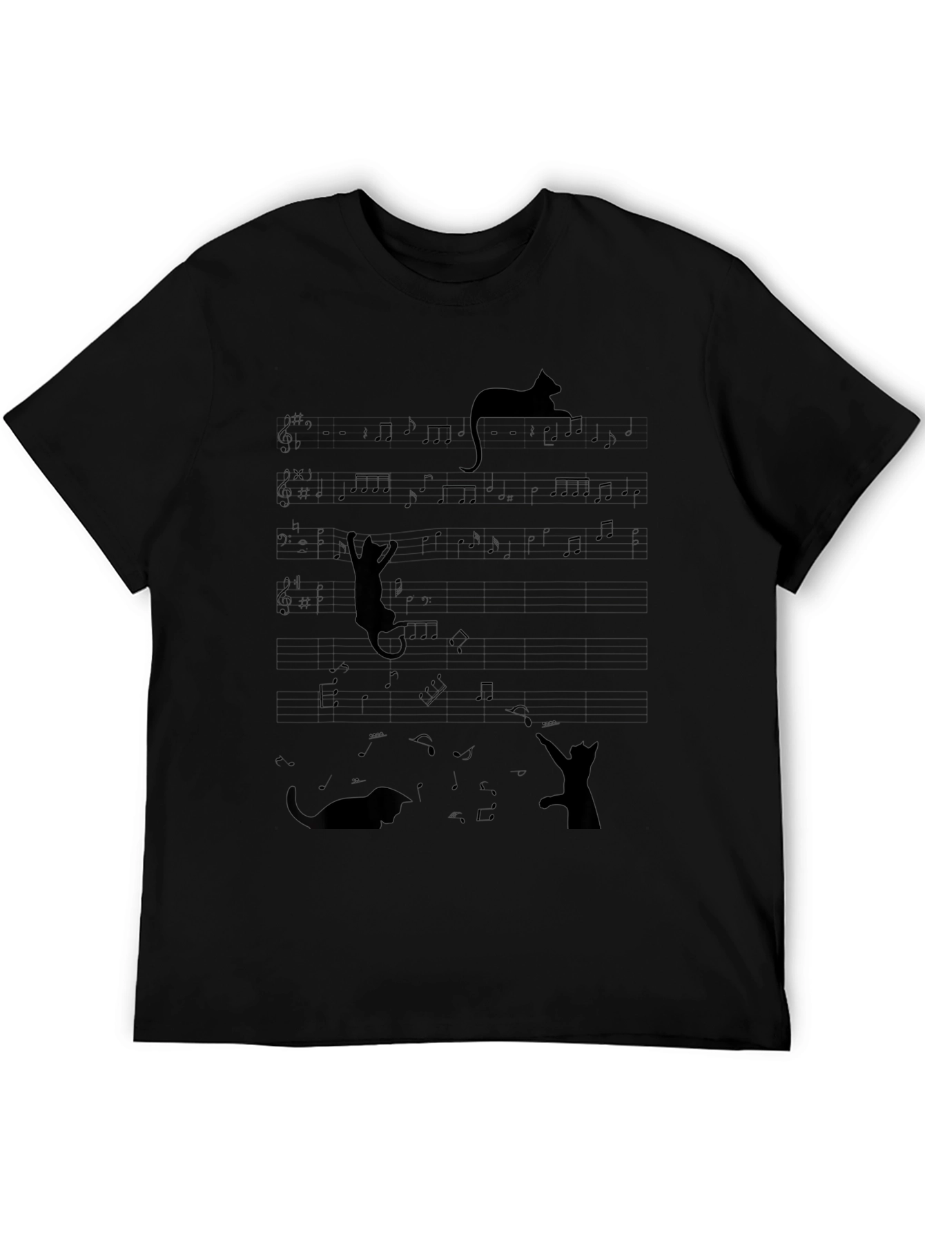 Cat Music Notes T-Shirt