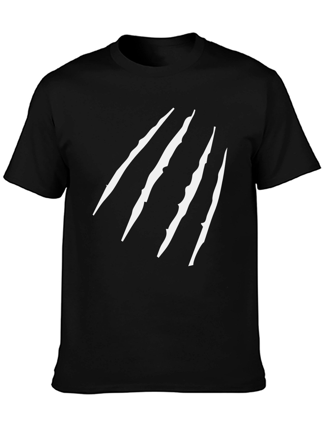 Black T-Shirt with White Scratch Design