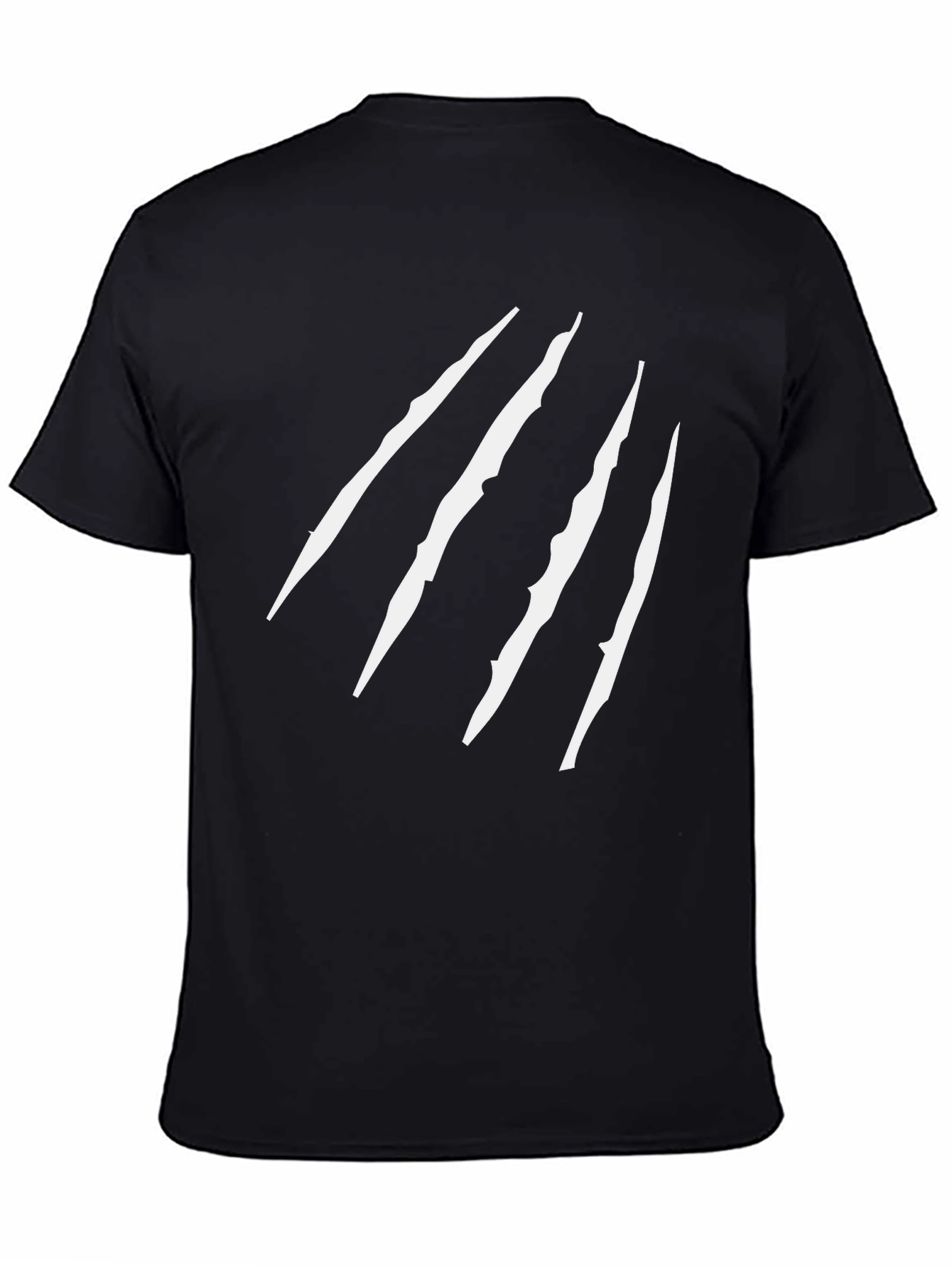 Black T-Shirt with White Scratch Design