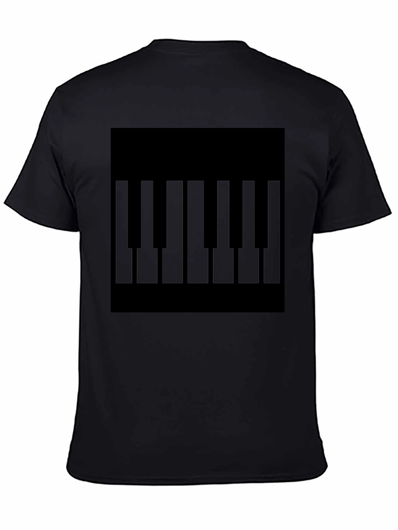 Black Piano Keys Graphic Tee - Musical T-Shirt