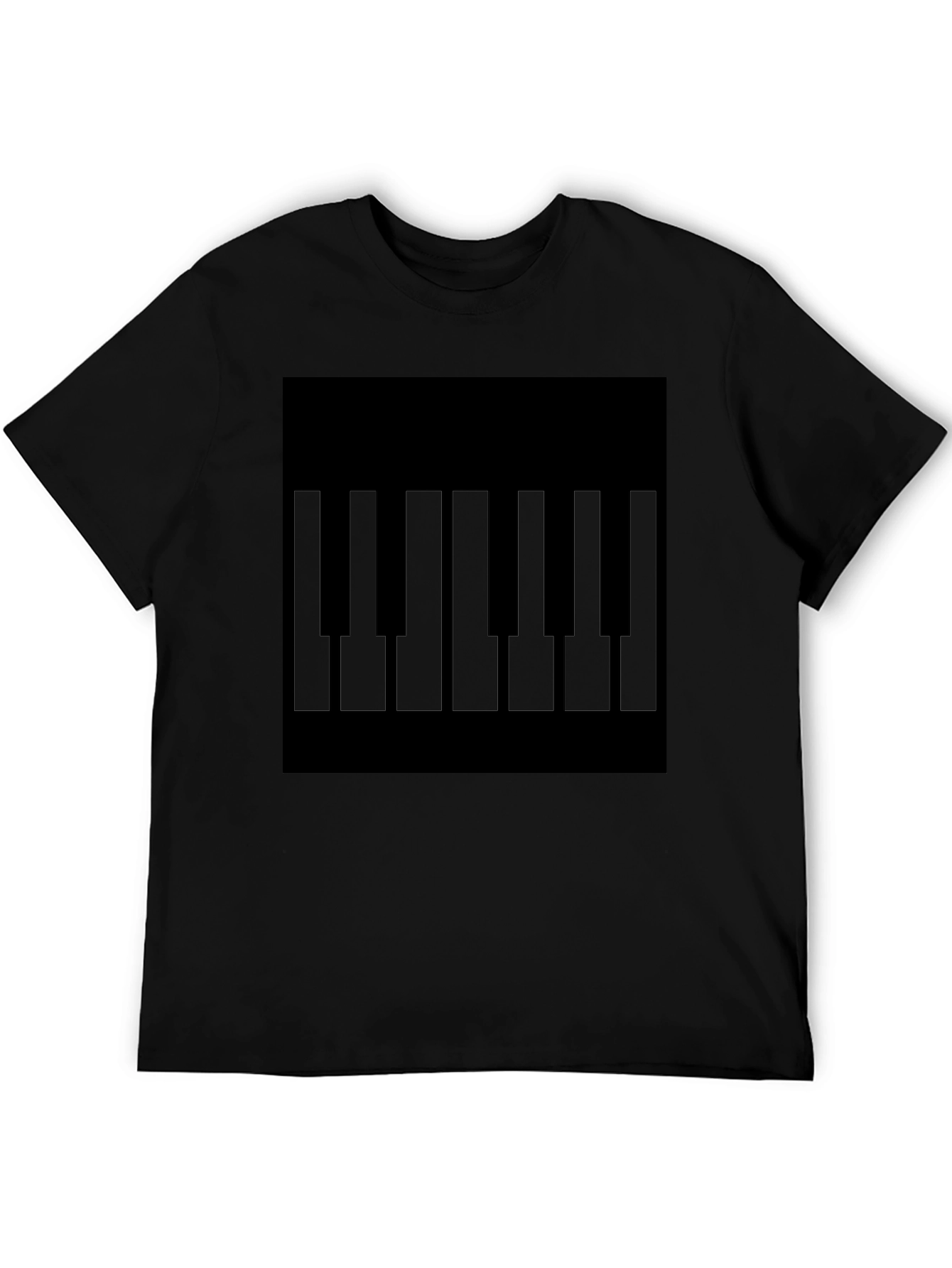 Black Piano Keys Graphic Tee - Musical T-Shirt
