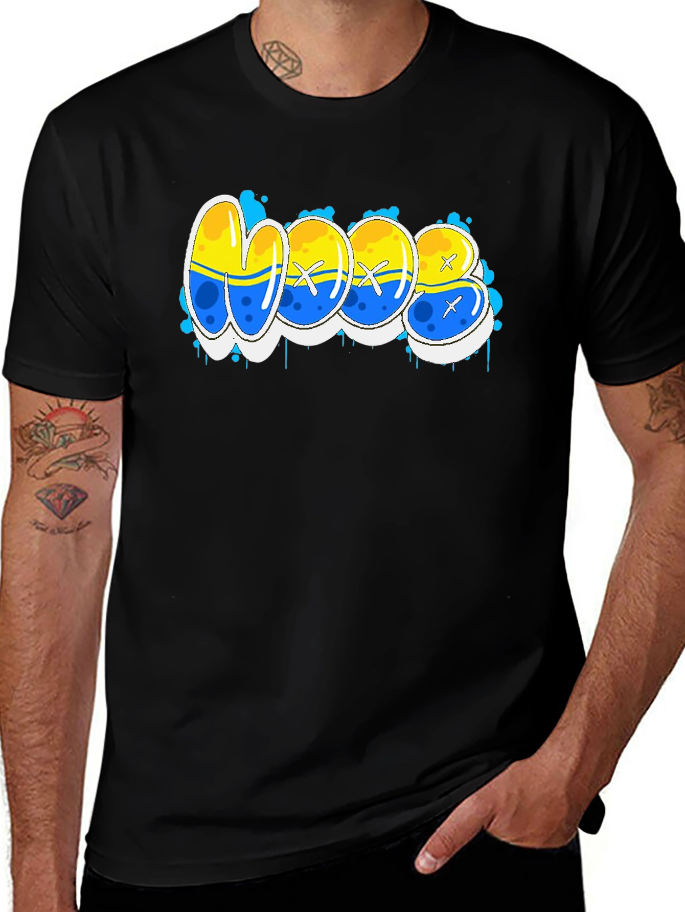Cool WOOB Graffiti Style Graphic T-Shirt