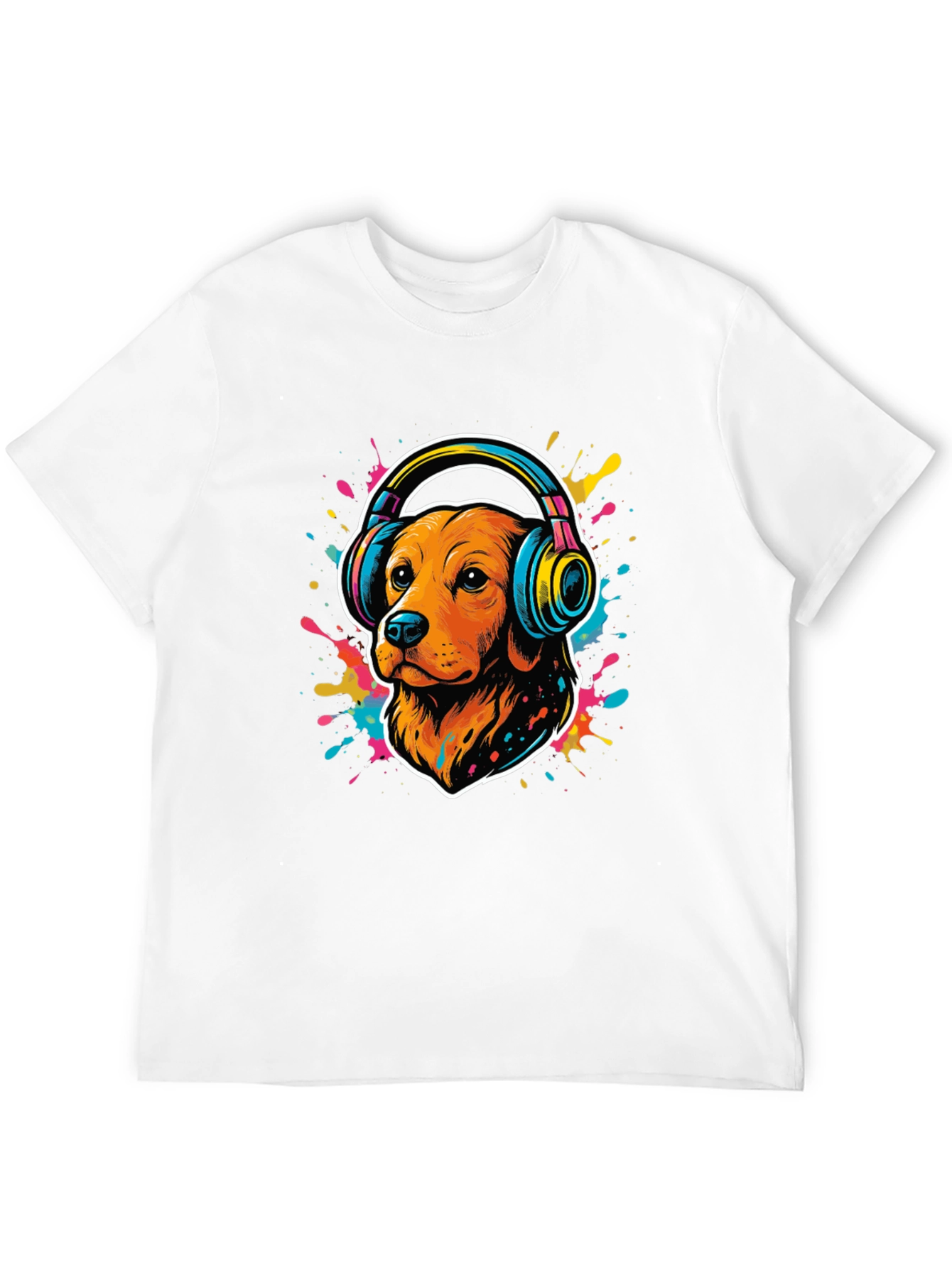Dog in Headphones Graphic Tee - Cool Style