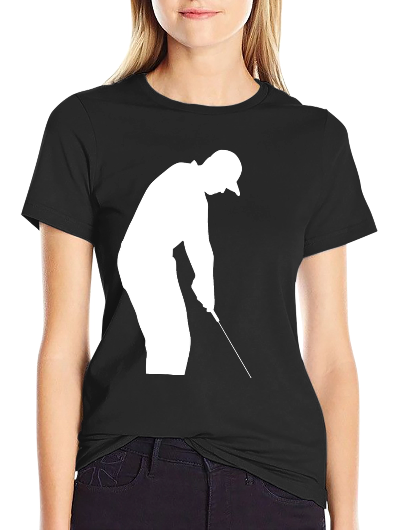 Golf Silhouette T-Shirt - Black Cotton Tee