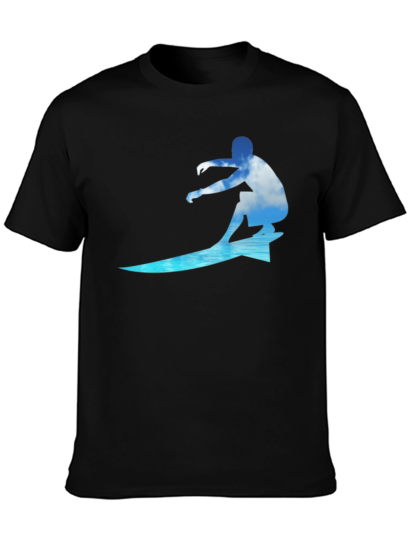 Surfing Cloud Graphic Black T-Shirt
