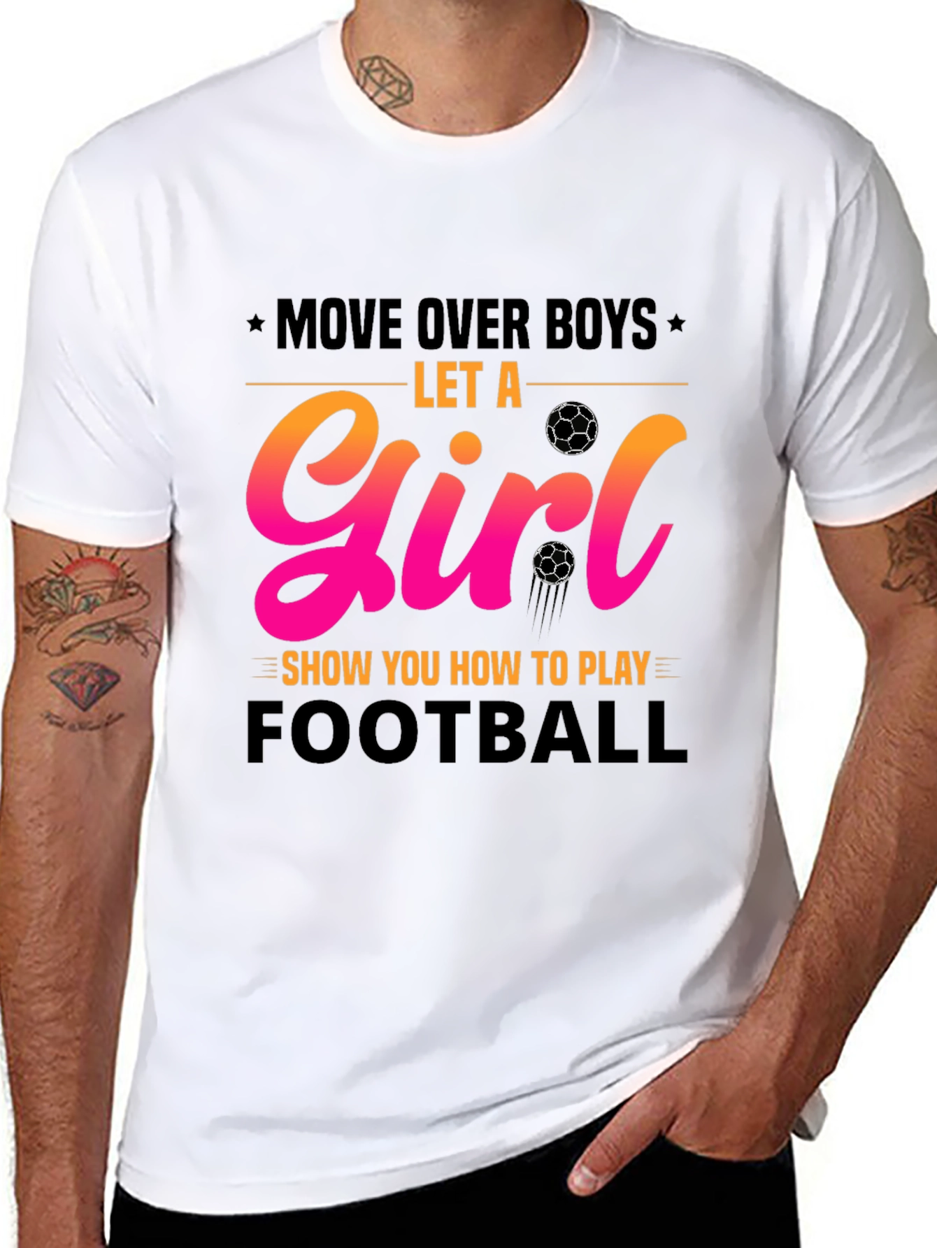 Girls Football T-Shirt - Move Over Boys!